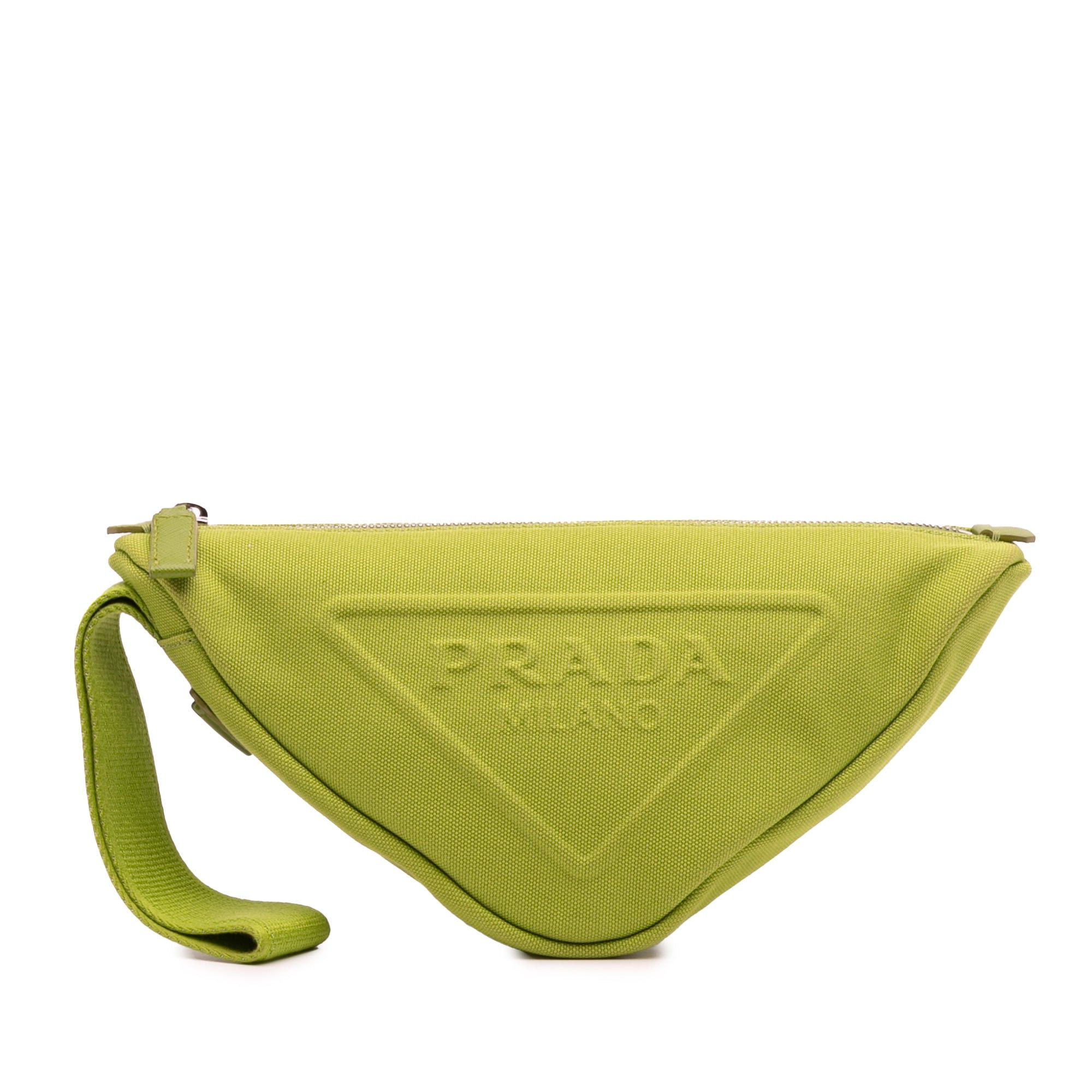 Prada Canvas Canapa Triangle Logo Wristlet Clutch Size ONE SIZE - 1 Thumbnail
