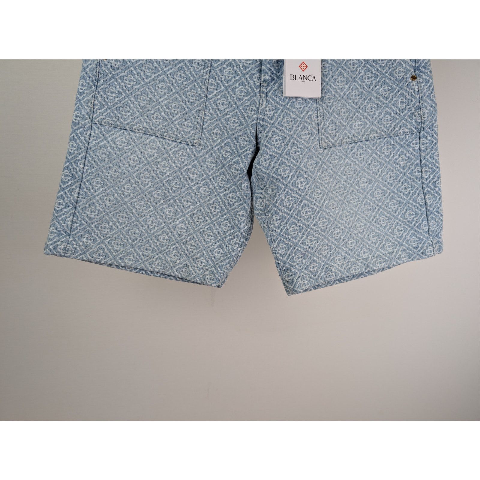 Casablanca o1rshd1 Denim Relaxed Monogram Denim Shorts in Washed Blue Size US 38 / EU 54 - 4 Thumbnail