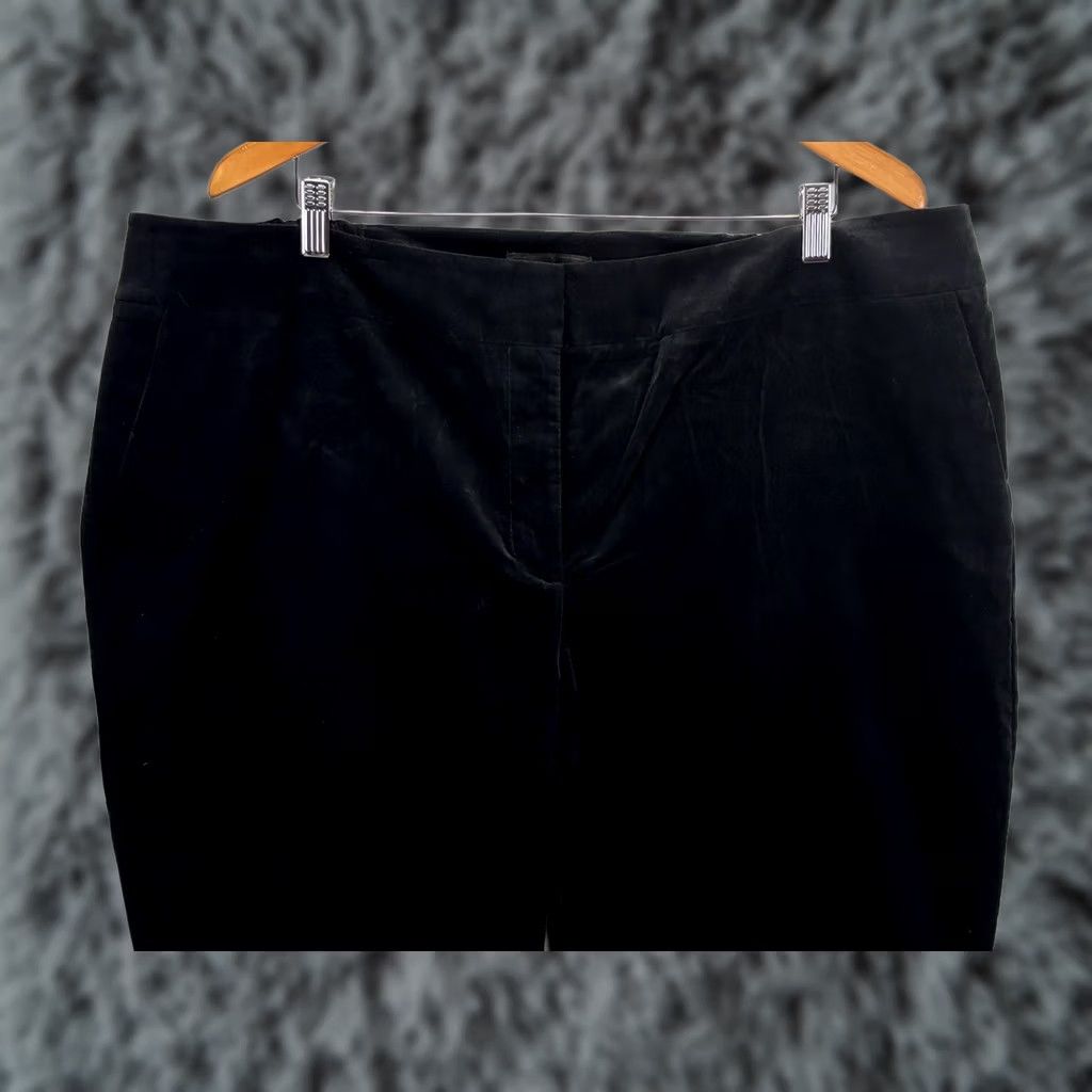 Talbots NEW! Talbots Hampshire Ankle Pants Womens 22W Plus Black Velvet Classic Holiday Size 40" / US 18 - 1 Thumbnail