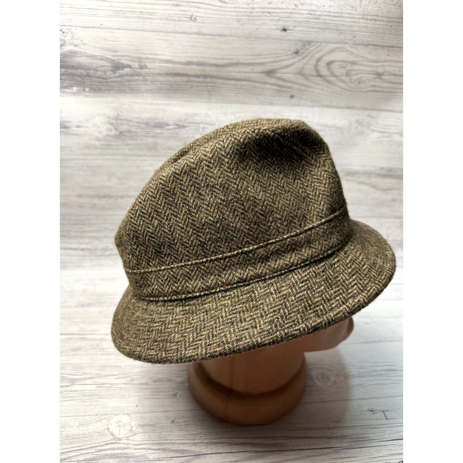 Vintage MOON Brown Fedora Wool Cap 7-7 1/8 M Men Hat Size 7 Brown Moon Fedora Wool Cap Mens 7-7 1/8 Size ONE SIZE - 3 Thumbnail