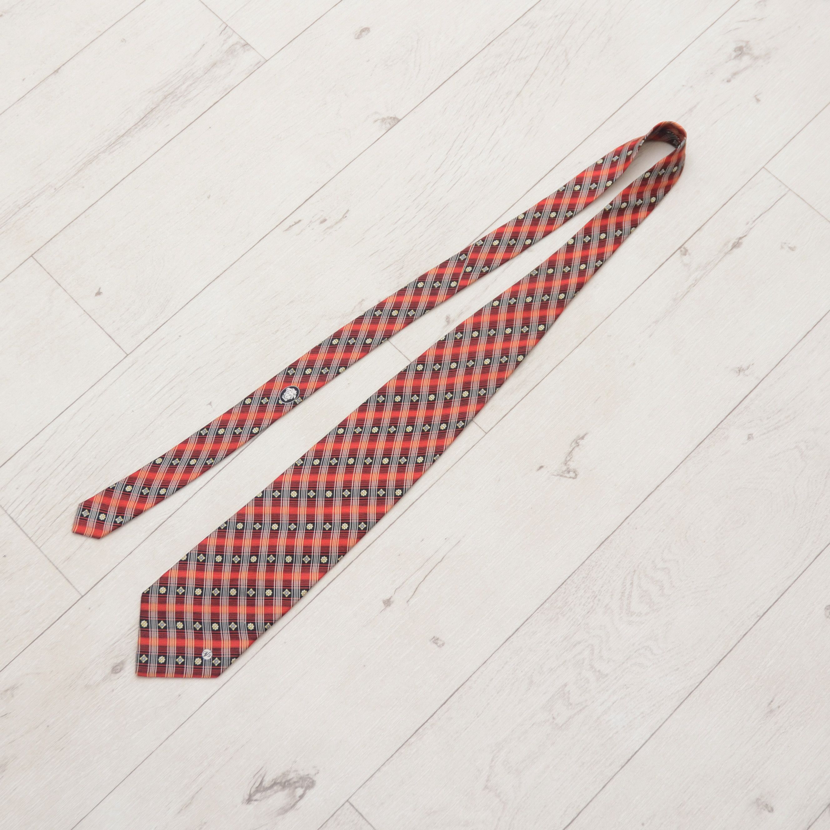 Versace × Vintage Vintage Rare Versace Classic V2 Tie Medusa Monogram Red Size ONE SIZE - 4 Thumbnail