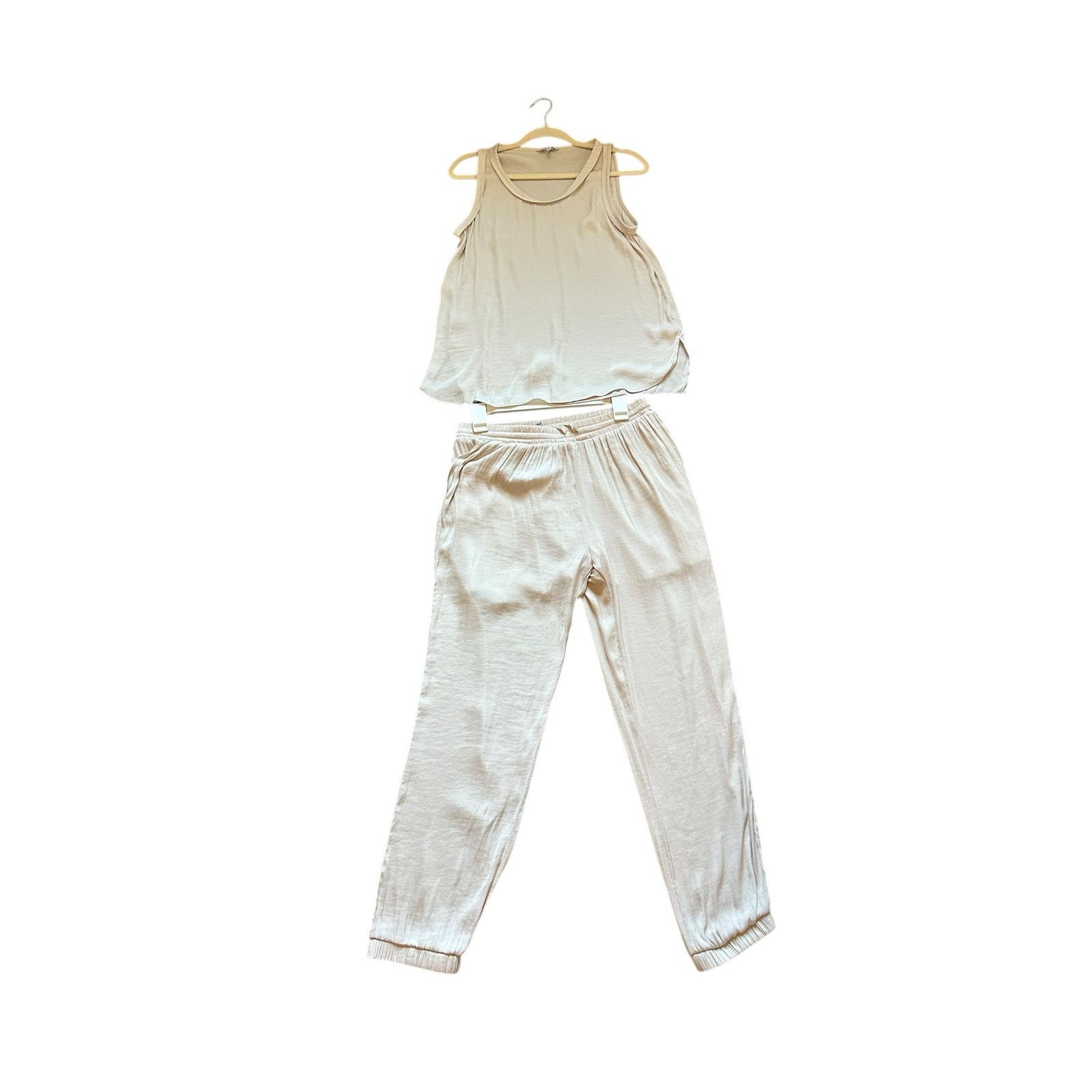 Other Naked Zebra Beige Round Neck Sleeveless Drawstring Joggers Size 28" / US 6 / IT 42 - 3 Thumbnail