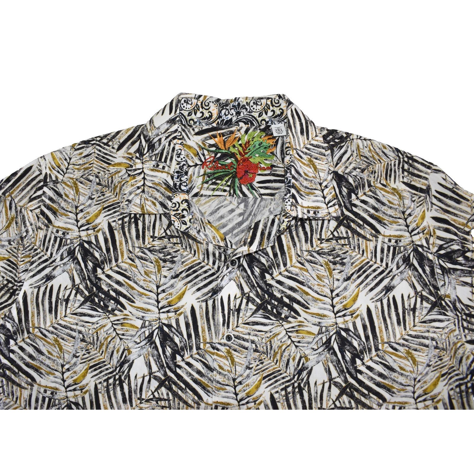 Robert Graham ROBERT GRAHAM White Short Sleeve Button Down Shirt Size 2XL Size US XXL / EU 58 / 5 - 4 Thumbnail