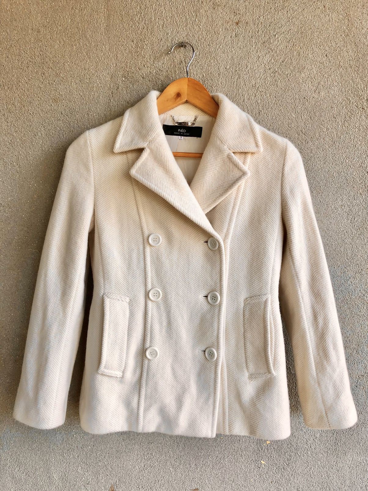 Ined by yohji yamamoto wool blend double breast jacket