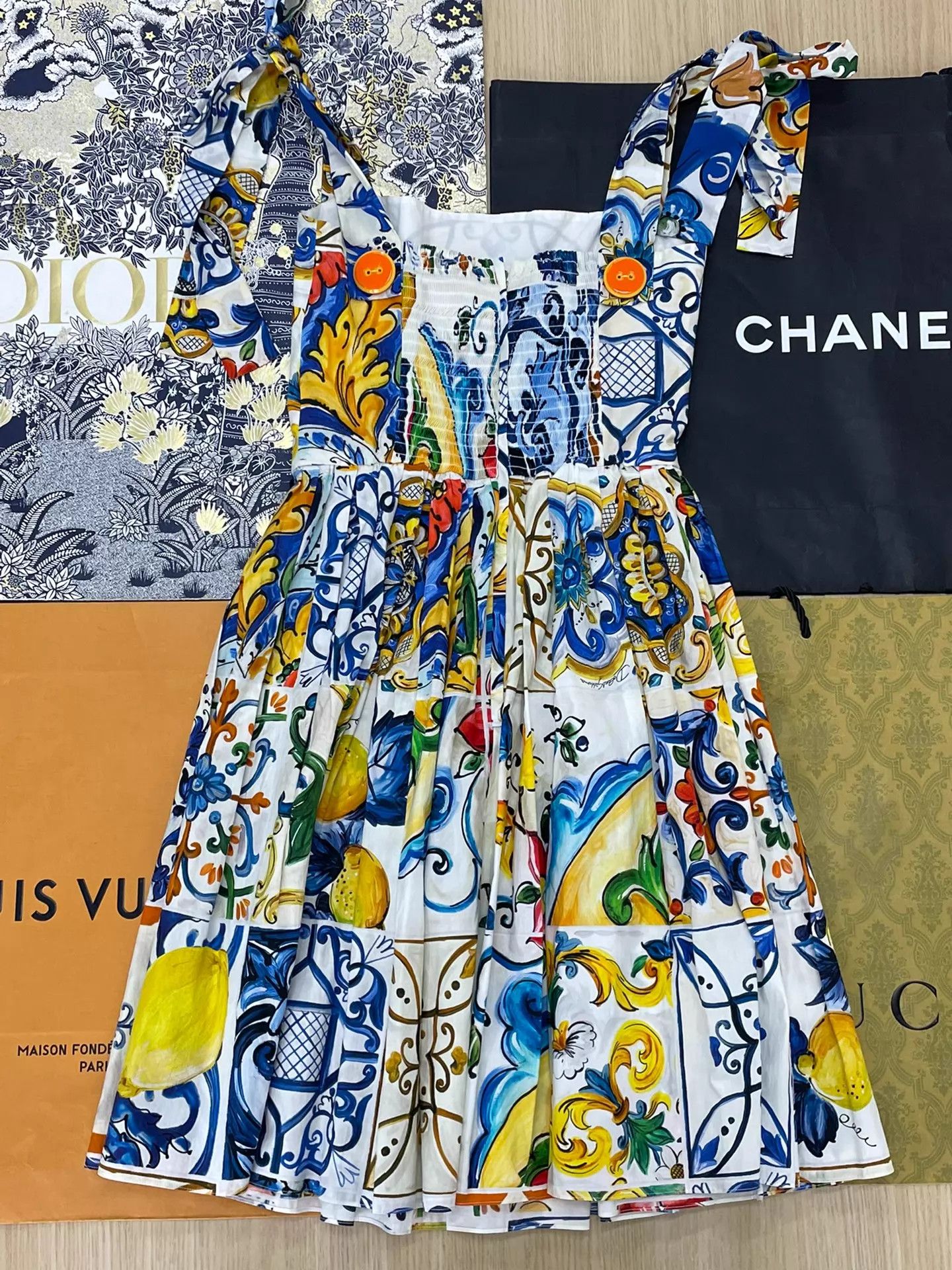 Dolce & Gabbana Dolce&Gabbana Colorful Print Cami Dress 42 Size M / US 6-8 / IT 42-44 - 3 Thumbnail