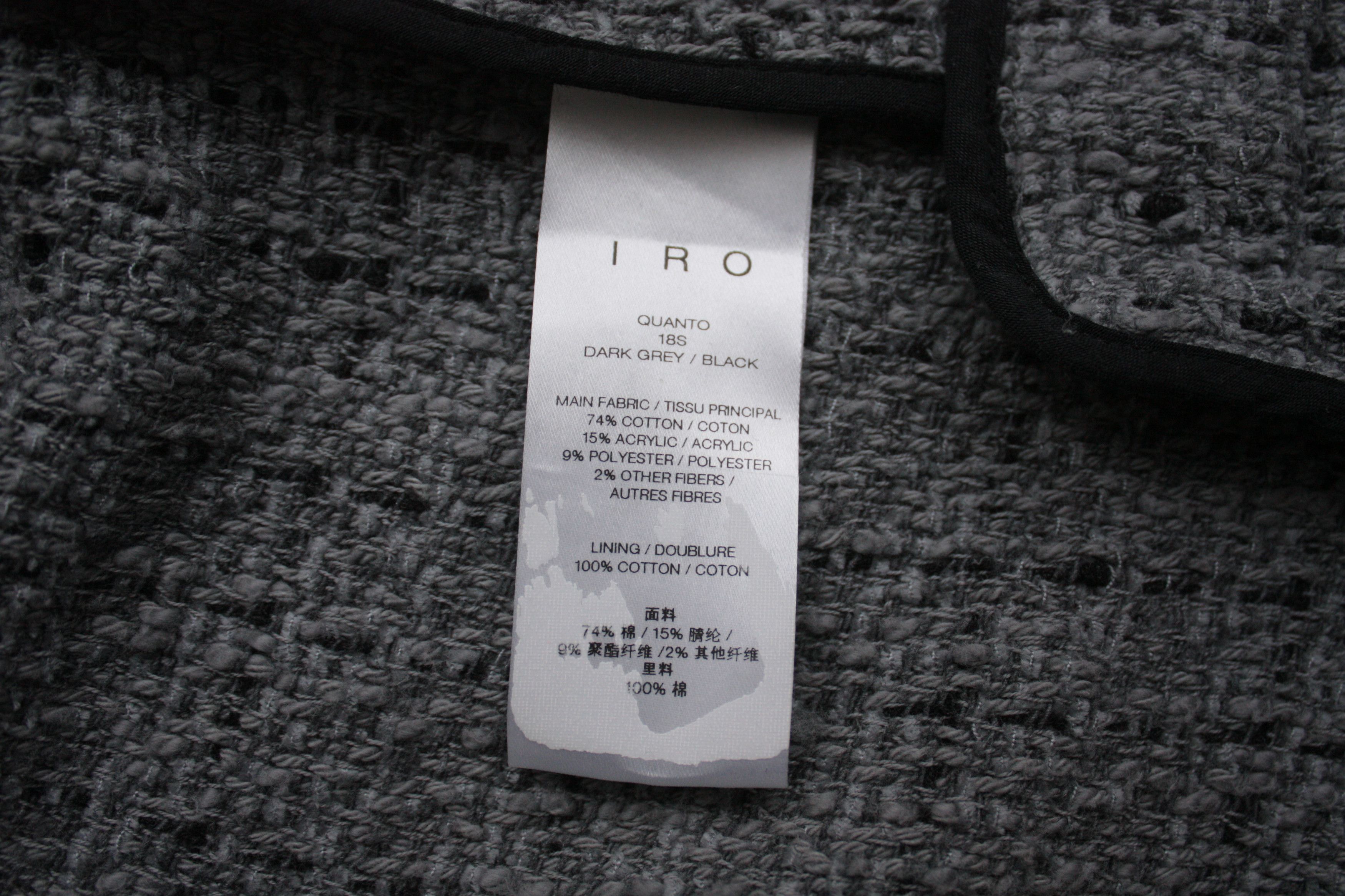 Iro Iro Paris QUANTO Blazer S18 Dark Grey / Black Women's 36 Size XS / US 0-2 / IT 36-38 - 5 Thumbnail