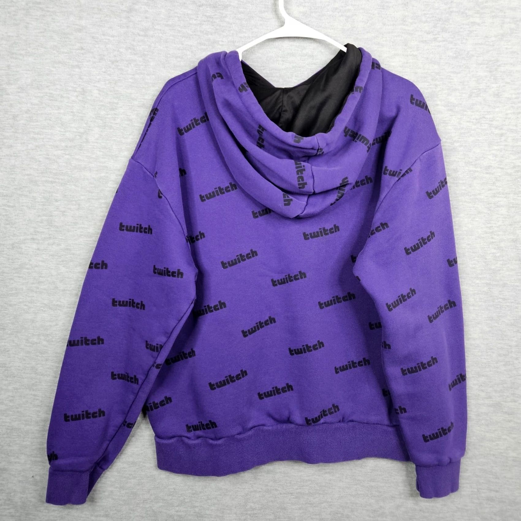 Logo 7 Twitch Unisex Hoodie Long Sleeve Size M Purple Logo Print Pullover Hooded Cotton Polyester Sweatshirt Classic Casual Size US M / EU 48-50 / 2 - 2 Thumbnail