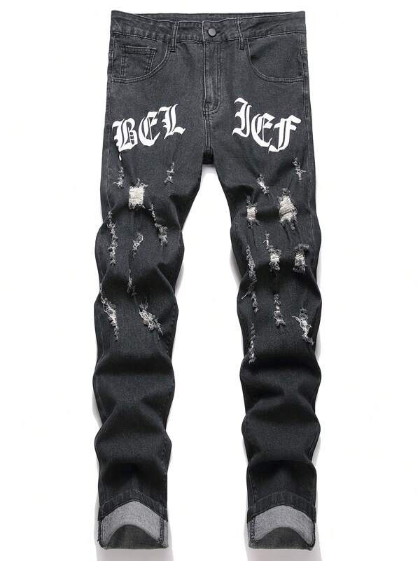 Jean × Streetwear × Vintage Skinny ripped DRILL TRAP DRIP jeans | Grailed