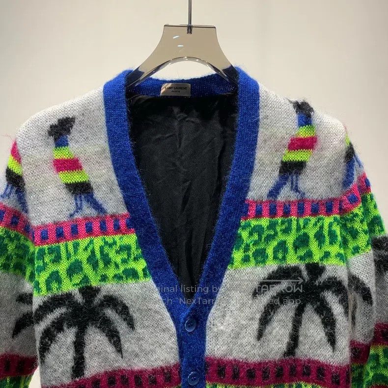 Saint Laurent Paris Saint Laurent Paris Palm Tree Cardigan Sweater Size US XS / EU 42 / 0 - 3 Thumbnail