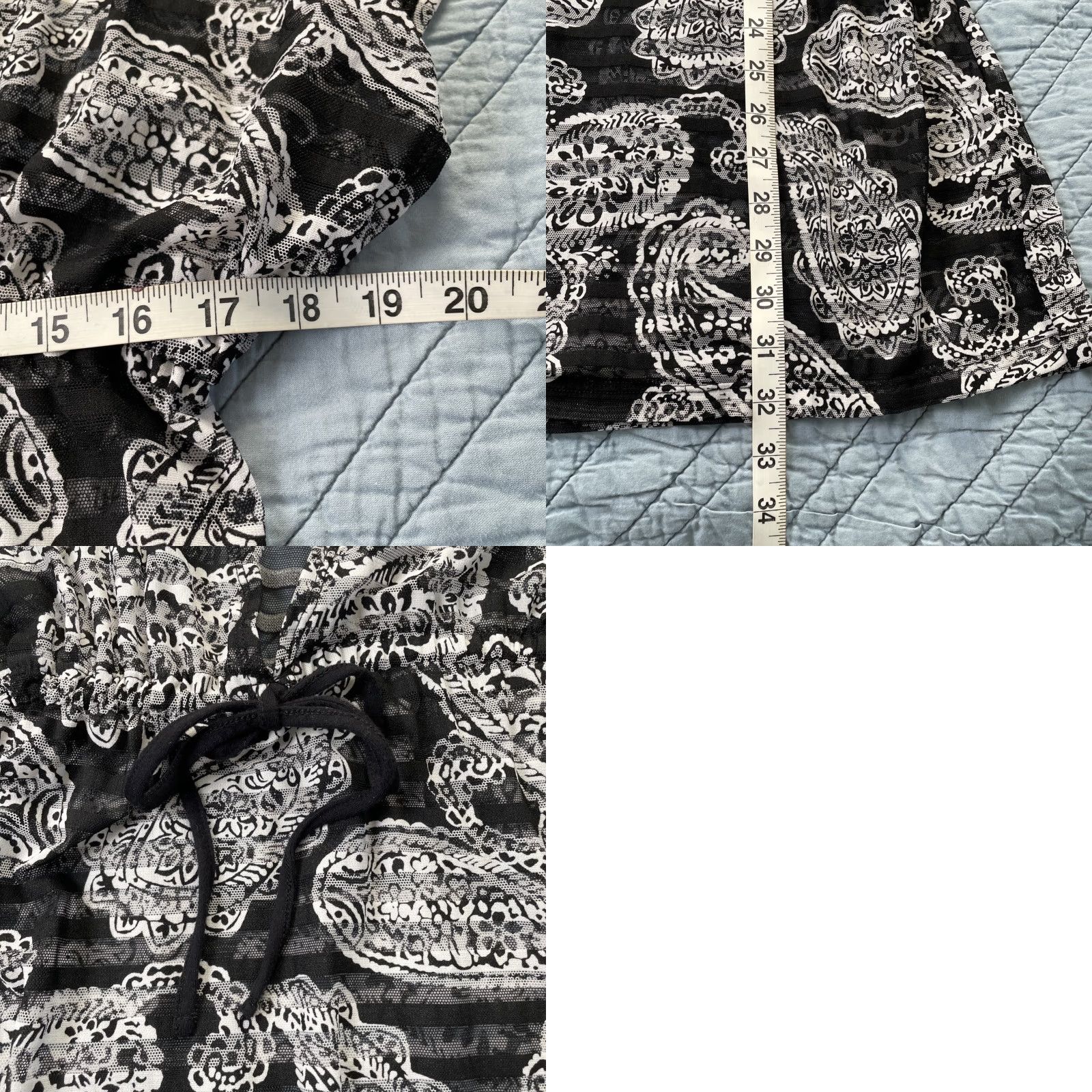 Vintage Dotti Swim Coverup Dress S Black Paisley Tie Waist Beach Resort Size S / US 4 / IT 40 - 8 Thumbnail
