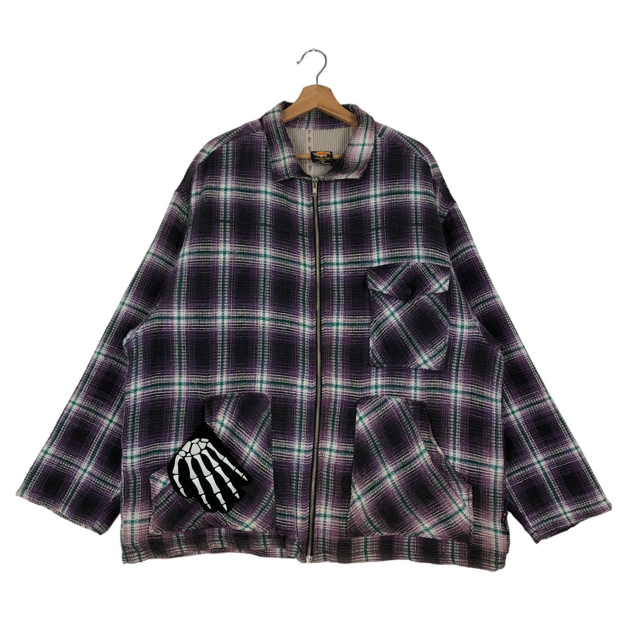 Japanese Brand 🔥90s Vintage Zipper Flannel Jacket Tartan Design West Surts Size US M / EU 48-50 / 2 - 1 Thumbnail