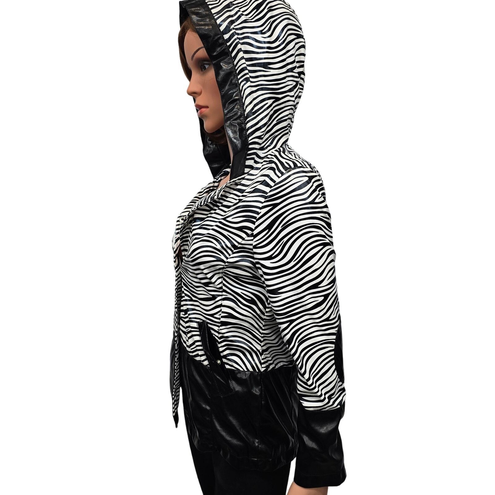 Other Dollhouse Hooded Rain Jacket Animal Print Elbow Patch S/M Size ONE SIZE - 6 Thumbnail
