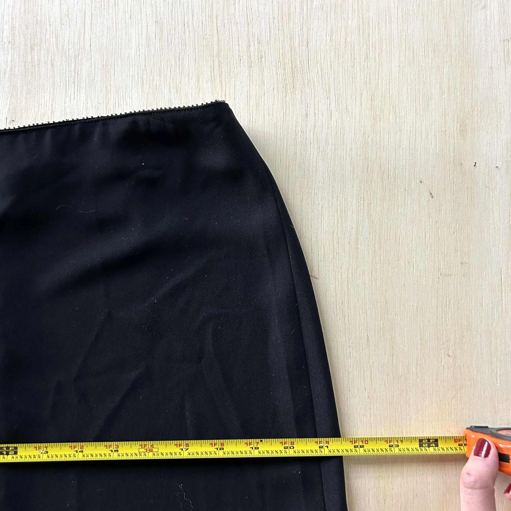 Vintage Will Smith Collection Skirt Womens 12 Black Solid A-Line Midi Workwear Office Size 34" / US 12 / IT 48 - 5 Thumbnail