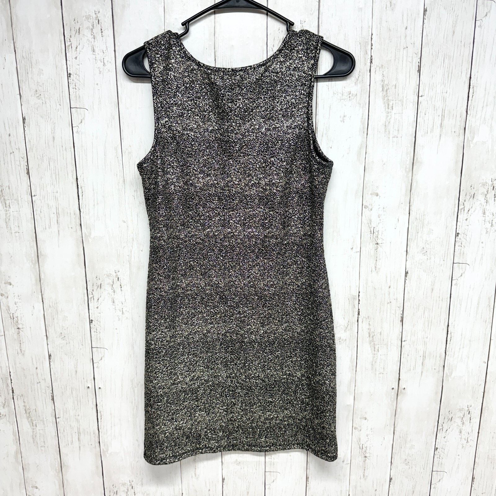 Other Sabora Dress Large Sleeveless Crew Midi Gray Sparkle Mesh Size L / US 10 / IT 46 - 6 Thumbnail