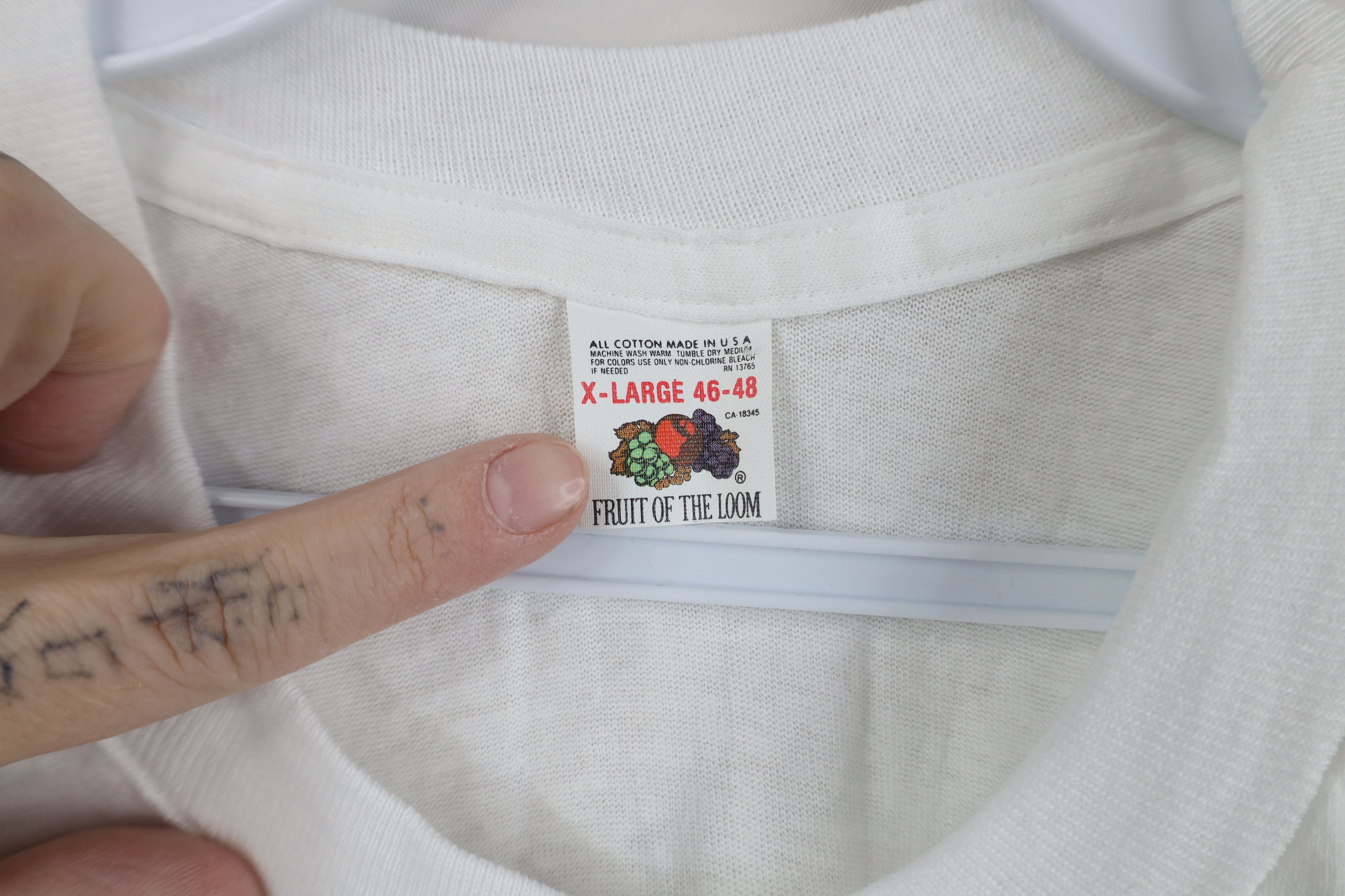 Vintage Vintage 90s Streetwear Cotton Short Sleeve T-Shirt White USA Size US XL / EU 56 / 4 - 5 Thumbnail