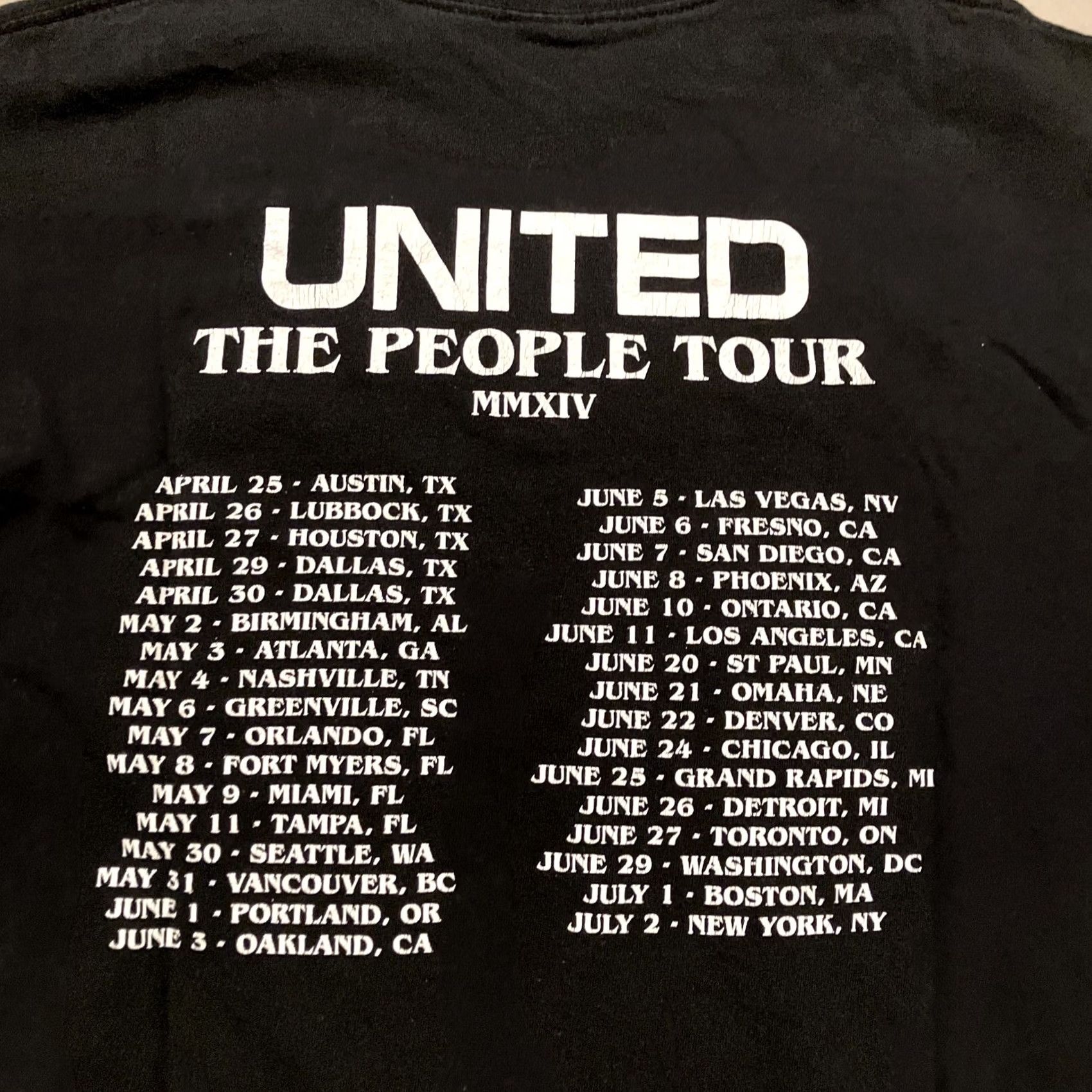 Gildan RARE I GOT ROWDY WITH UNITED United The People Tour 2014 T Shirt L Black Mens Large Gildan Regular L Size US L / EU 52-54 / 3 - 5 Thumbnail