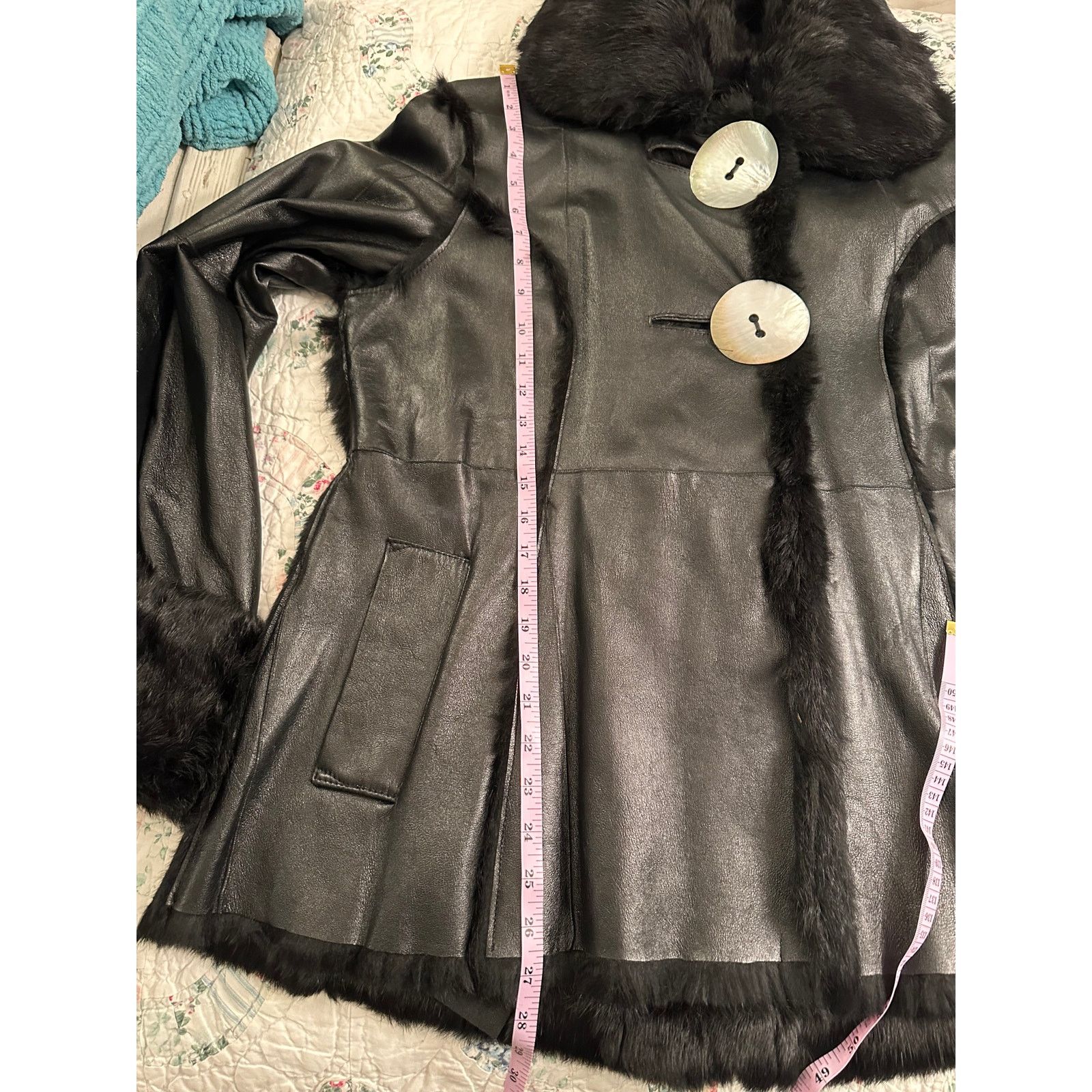 Vintage VINTAGE UNWORN BLACK TOSCANA SHEARLING SMOOTH LEATHER JACKET Size S / US 4 / IT 40 - 8 Thumbnail