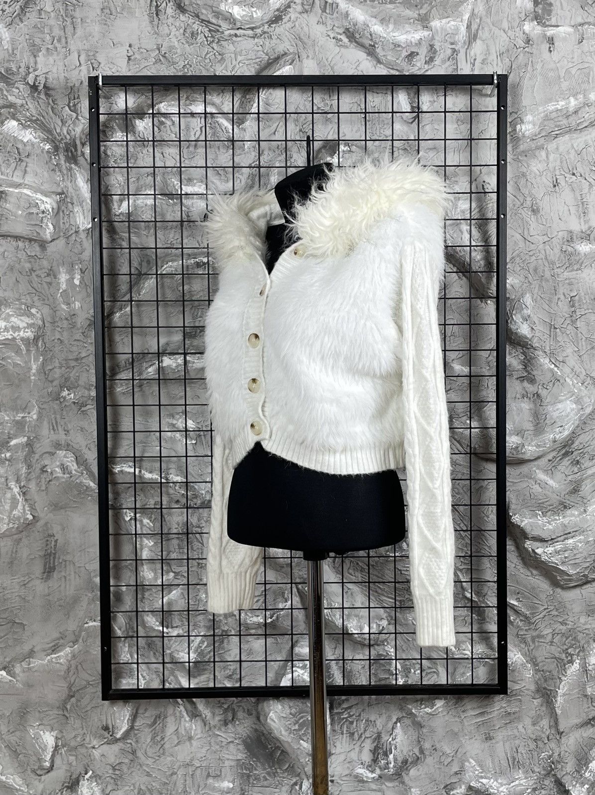 If Six Was Nine Y2K Vintage Soft Fur Cropped Jacket Grunge LGB Japanese Vibe Size M / US 6-8 / IT 42-44 - 3 Thumbnail