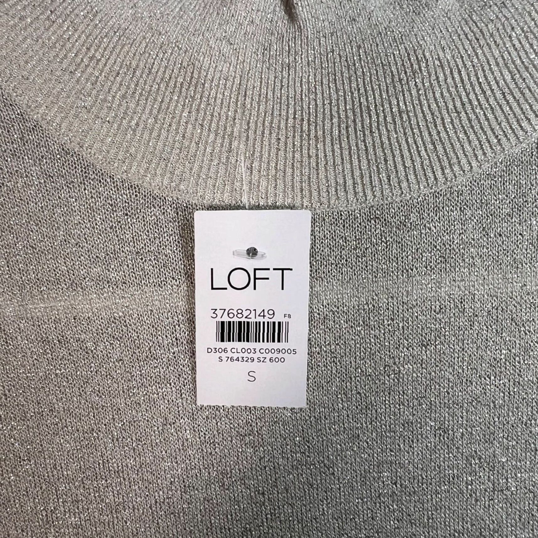 Loft VINTAGE Loft Womens Small Metallic Beige Mock Neck Long Sleeve Sweater NEW! Size S / US 4 / IT 40 - 5 Thumbnail