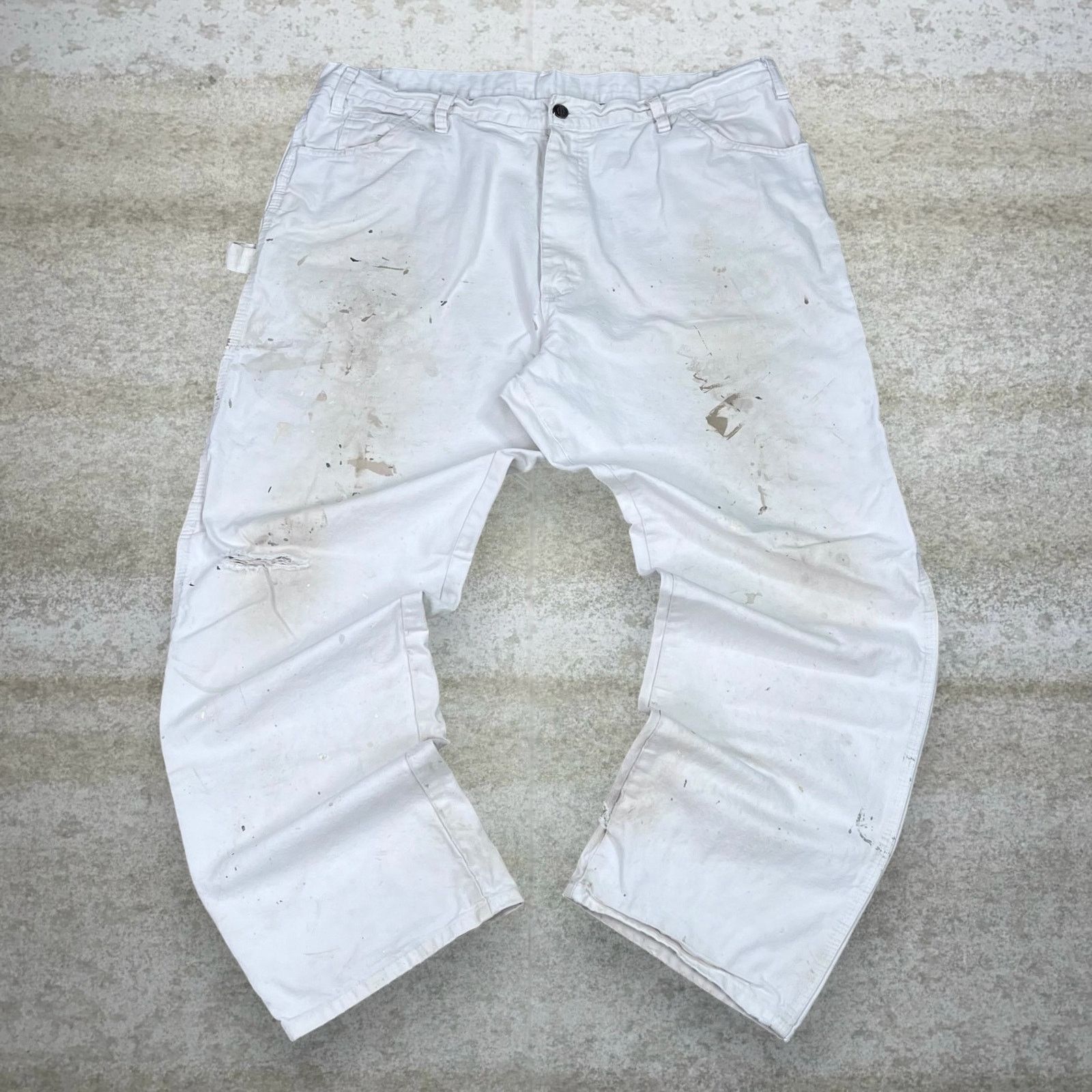 Dickies Vintage 90s Dickies Carpenter Pants 40x32 Baggy Wide White Size US 40 / EU 56 - 2 Thumbnail