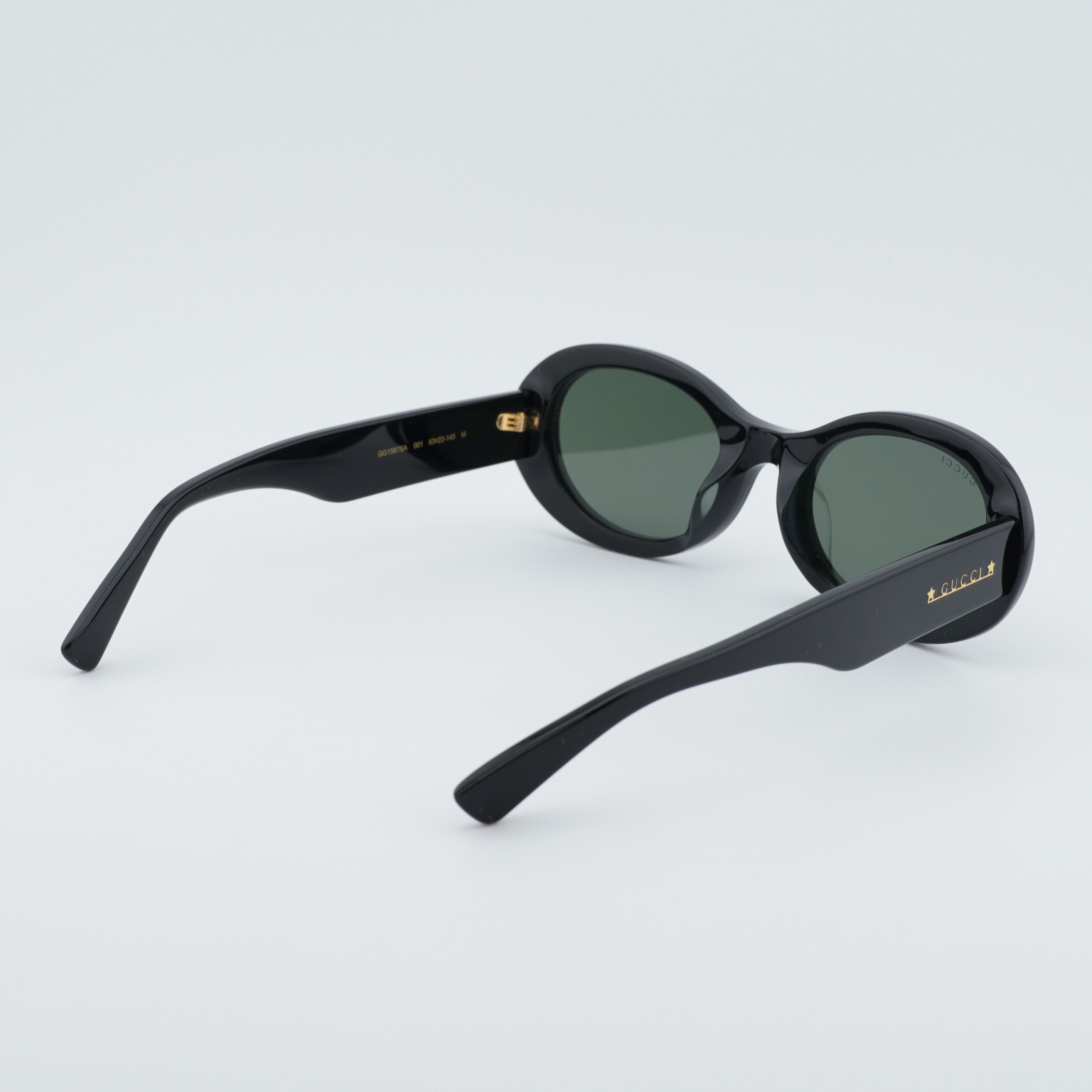 Gucci Gucci GG1587SA 001 Sunglasses Black Oval Frame, Grey Lenses Size ONE SIZE - 8 Thumbnail