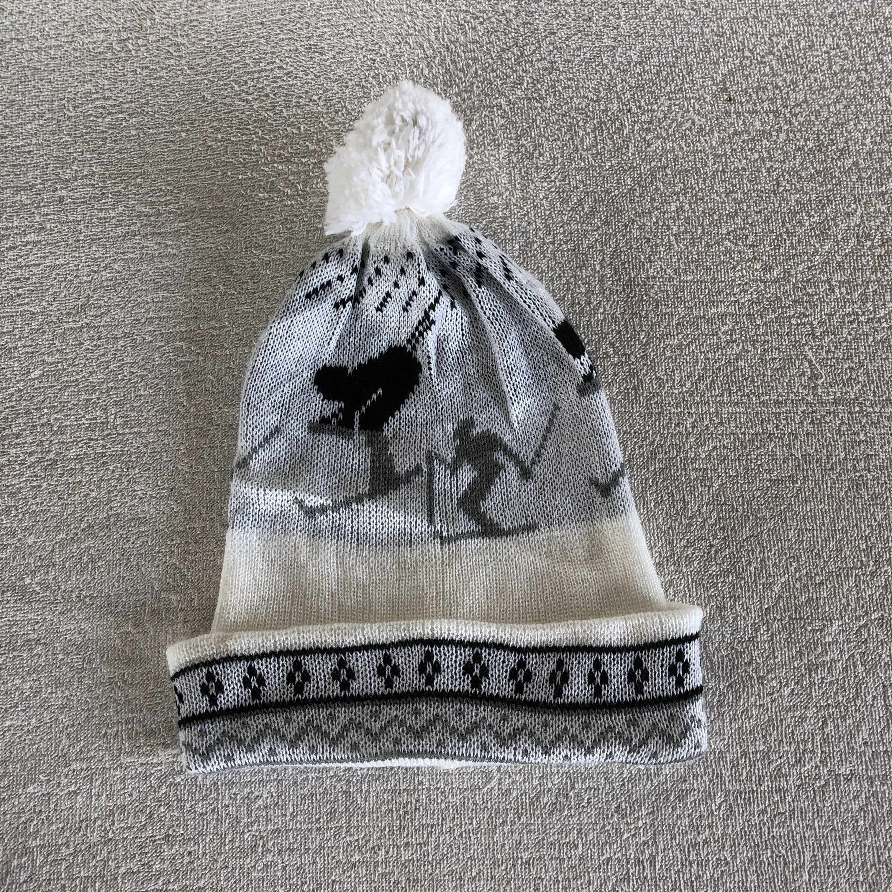 Japanese Brand Vintage 90s Ski Beanie Cable Knit Pom Pom Snow Caps Hats Size ONE SIZE - 6 Thumbnail