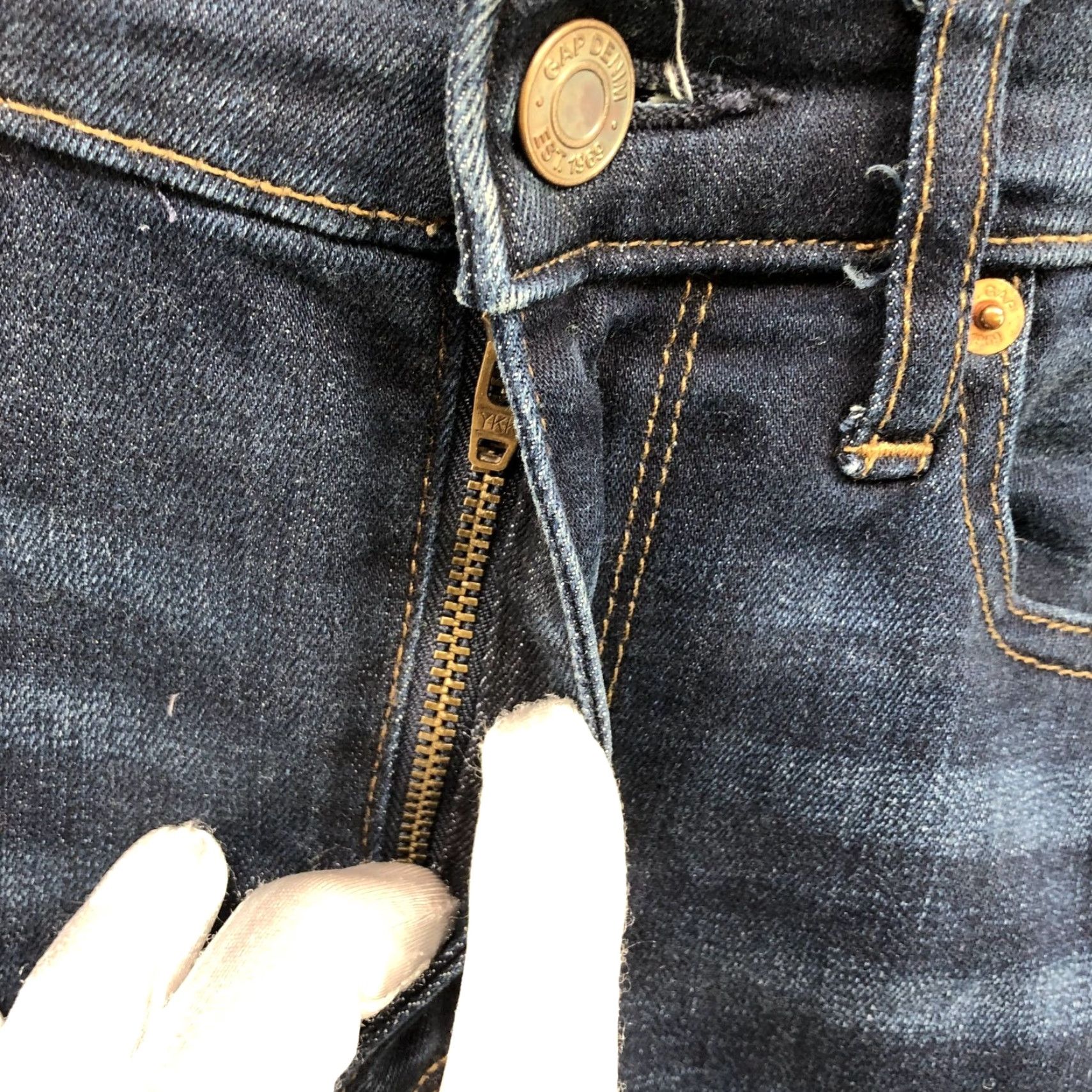 Gap Gap Crop Flare High Rise Jean Womens 25R Blue Dark Wash Stretch Denim Cotton Blend 5-Pocket Inseam 25in Slim Cropped Size 42" / US 20 - 5 Thumbnail