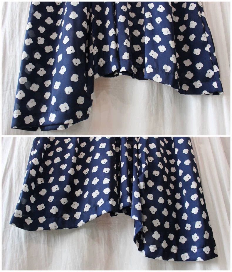 Comme des Garcons Comme Des Garcons Navy White Floral Cute Dress Size S / US 4 / IT 40 - 5 Thumbnail