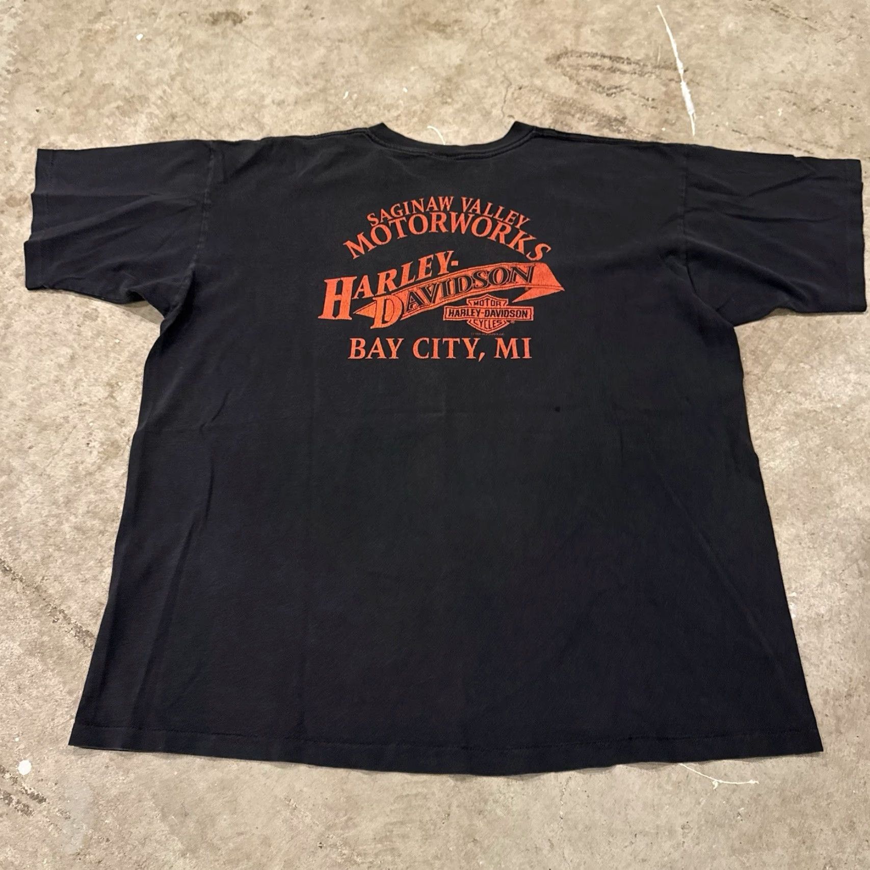 Harley Davidson VINTAGE Harley-Davidson Eagle 1991 Bay City Single Stitch Black T-Shirt Mens XL Burnished? Size US XL / EU 56 / 4 - 3 Thumbnail