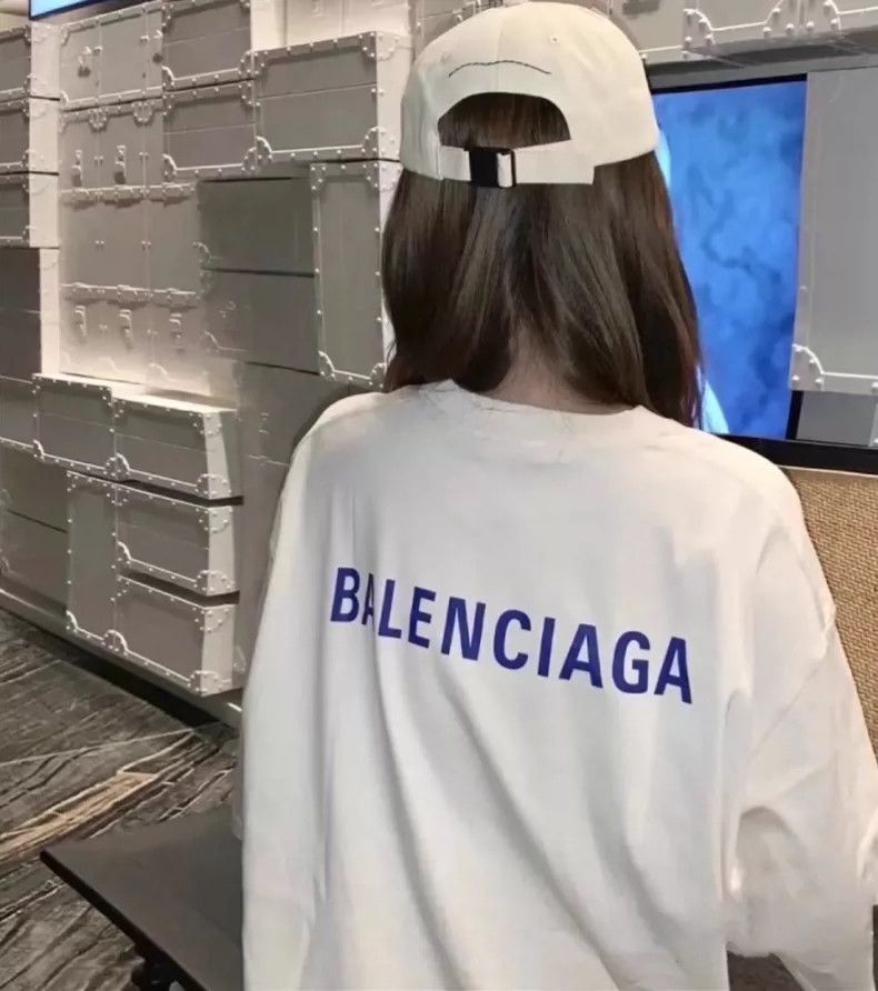 Balenciaga Balenciaga White new logo back letter short sleeve Size L / US 10 / IT 46 - 8 Thumbnail