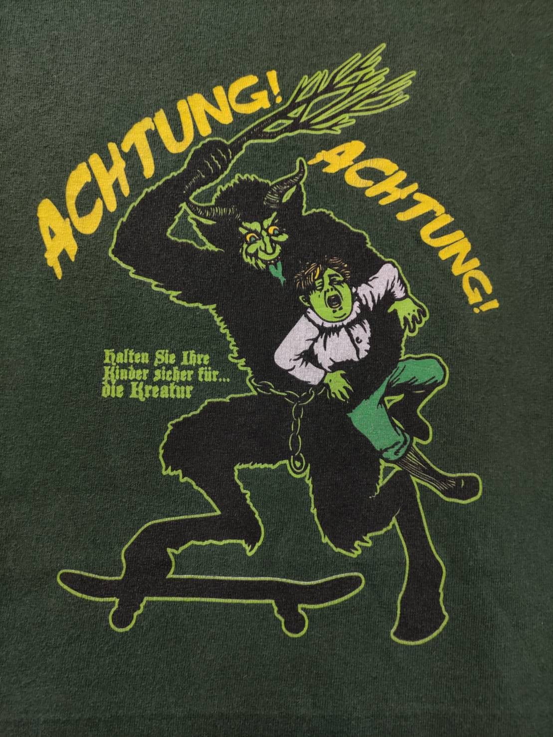 Hook-Ups Vtg 00's Creature " Achtung! " NHS T-Shirt Size US M / EU 48-50 / 2 - 4 Thumbnail