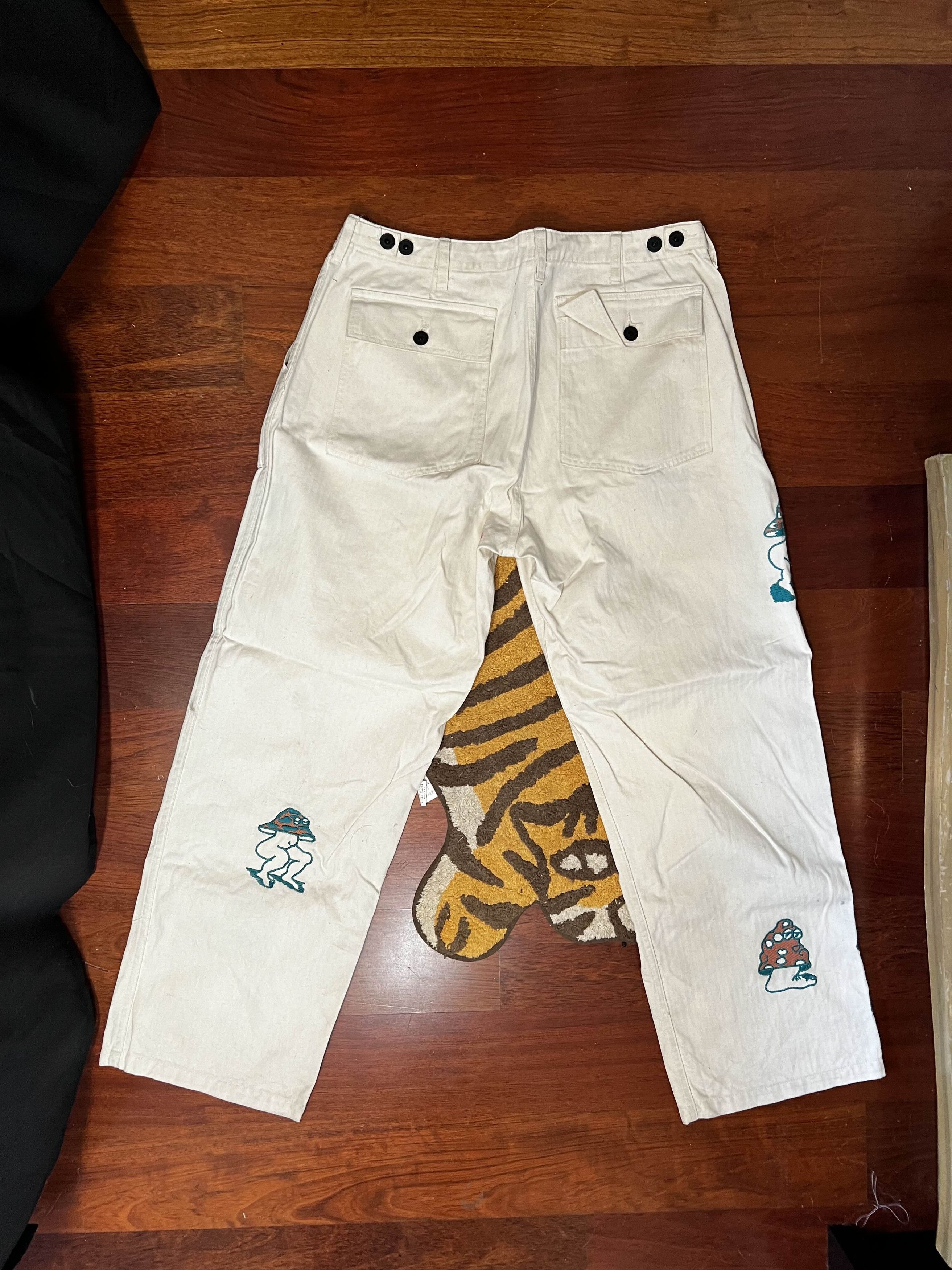 Brain Dead Brain Dead Mushroom Embroidery Herringbone Military Pants Size US 36 / EU 52 - 6 Thumbnail