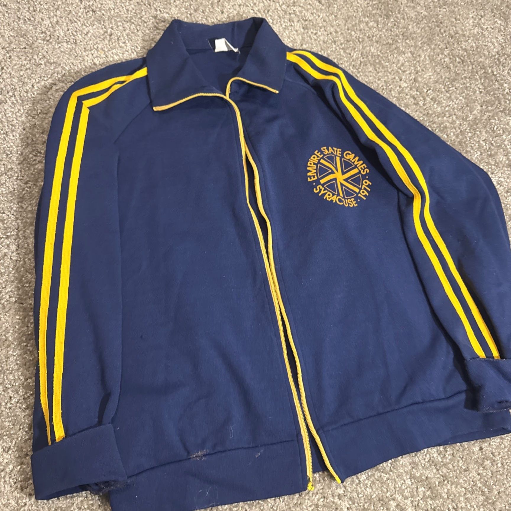 Vintage VINTAGE 1979 New York Empire State Games Light Jacket Broken Zipper XL Navy Blue Size US XL / EU 56 / 4 - 3 Thumbnail