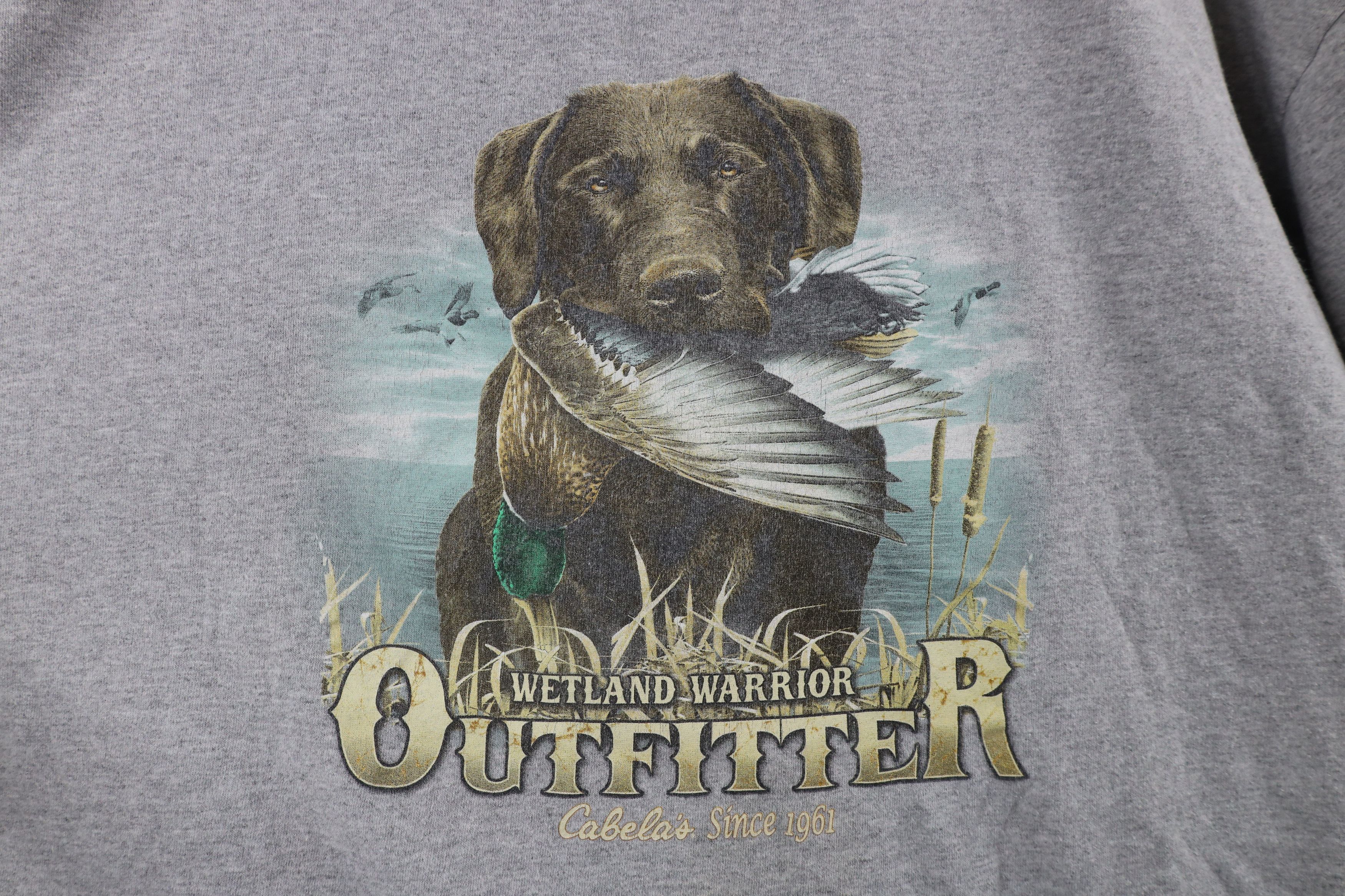 Cabelas × Vintage Vintage Cabelas Spell Out Dog Hunting T-Shirt Gray Size US XXL / EU 58 / 5 - 4 Thumbnail