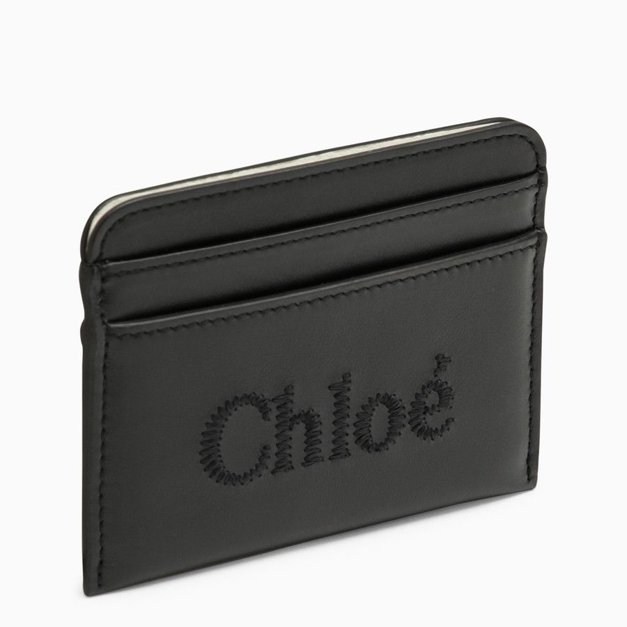 Chloe o1d2blof0824 Size : OS / Leather Card Holder in Black Size ONE SIZE - 1 Thumbnail
