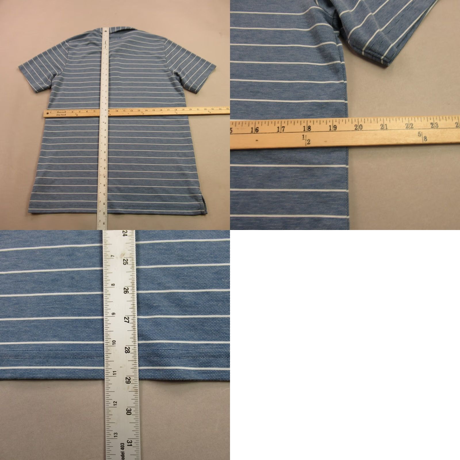 TravisMathew Travis Mathew Polo Shirt Mens Medium Short Sleeve Stripes Blue Outdoor Golf Shirt Size US M / EU 48-50 / 2 - 8 Thumbnail