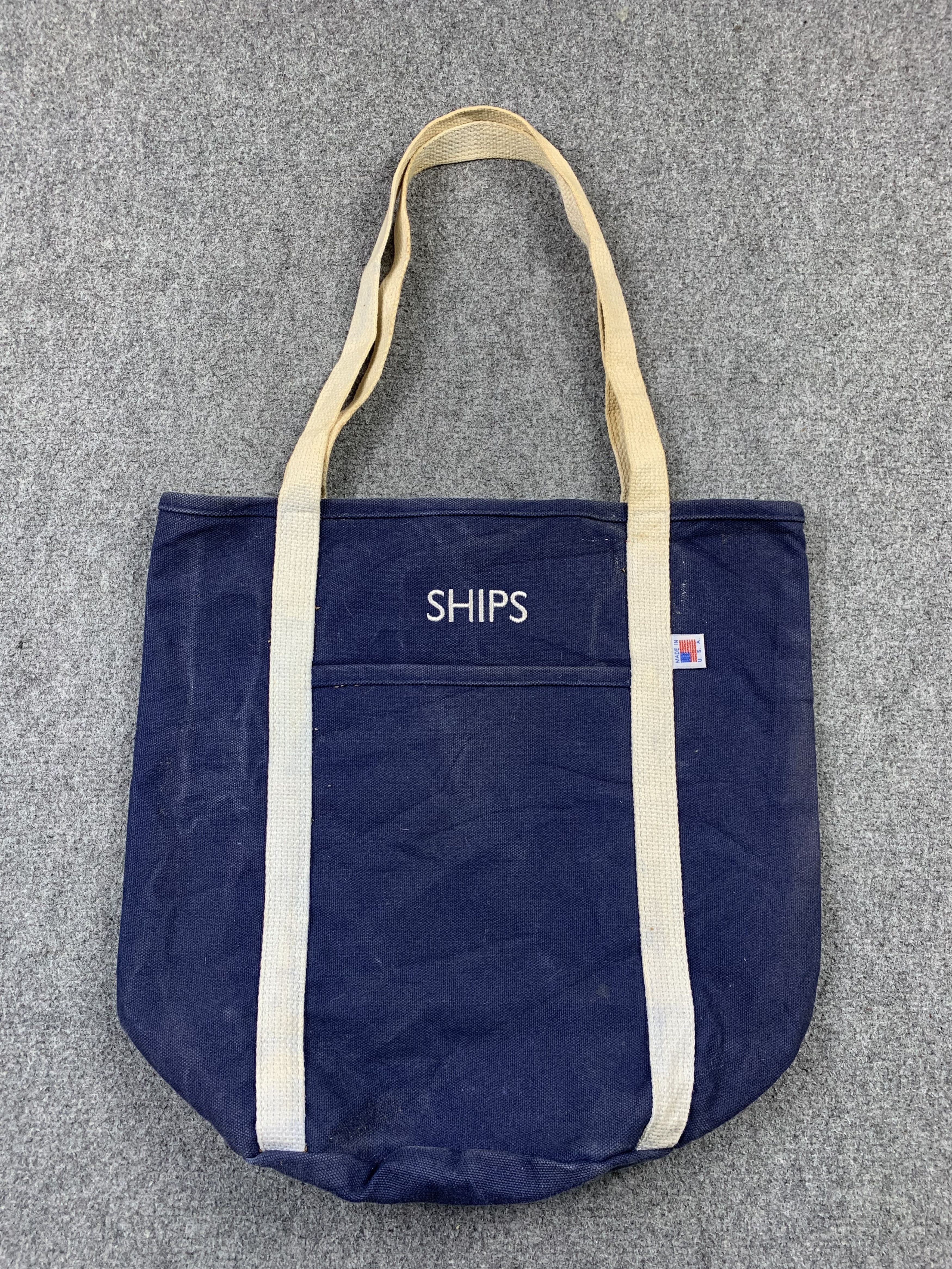 SHIPS Vintage Ships Made In USA Canvas Totebag BG0101 Size ONE SIZE - 3 Thumbnail