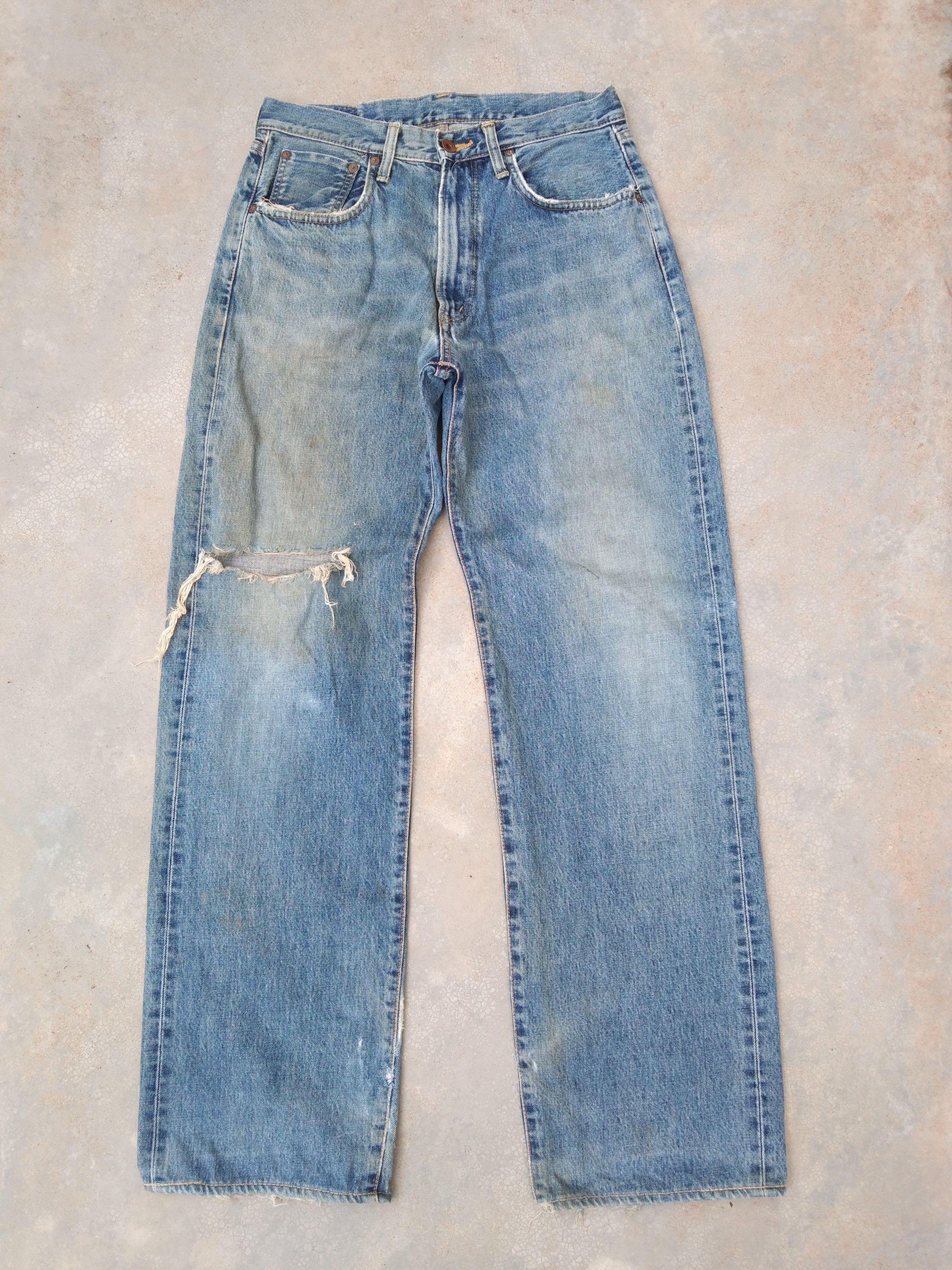Japanese Brand × Jean × Vintage 90s Vintage Distressed Edwin Selvedge Redline Jeans 30x32 Size US 30 / EU 46 - 1 Thumbnail