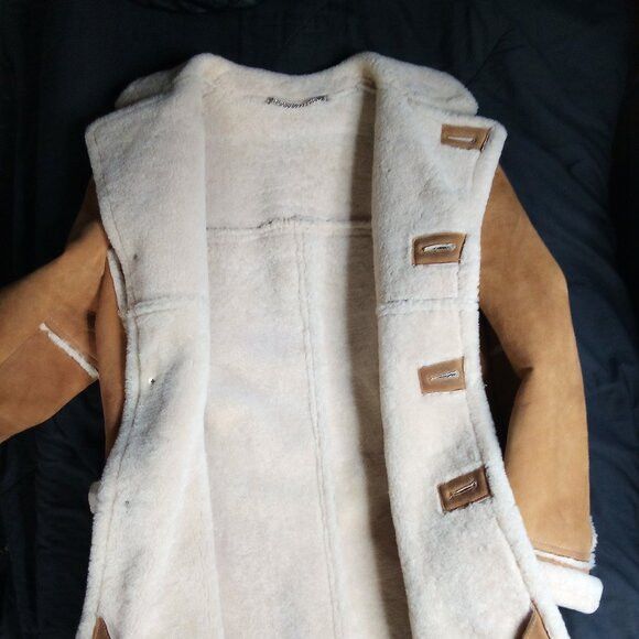 Other Vintage 70s Sheepskin Leather Shearling Pea Coat Jacket Size S / US 4 / IT 40 - 7 Thumbnail