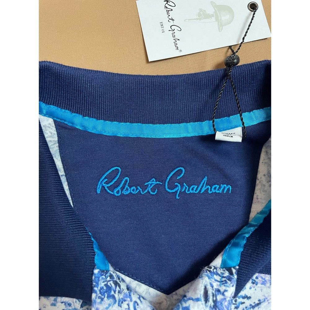 Robert Graham NWT New $158 Robert Graham Rainwater Blue Classic Fit Polo Size US S / EU 44-46 / 1 - 8 Thumbnail