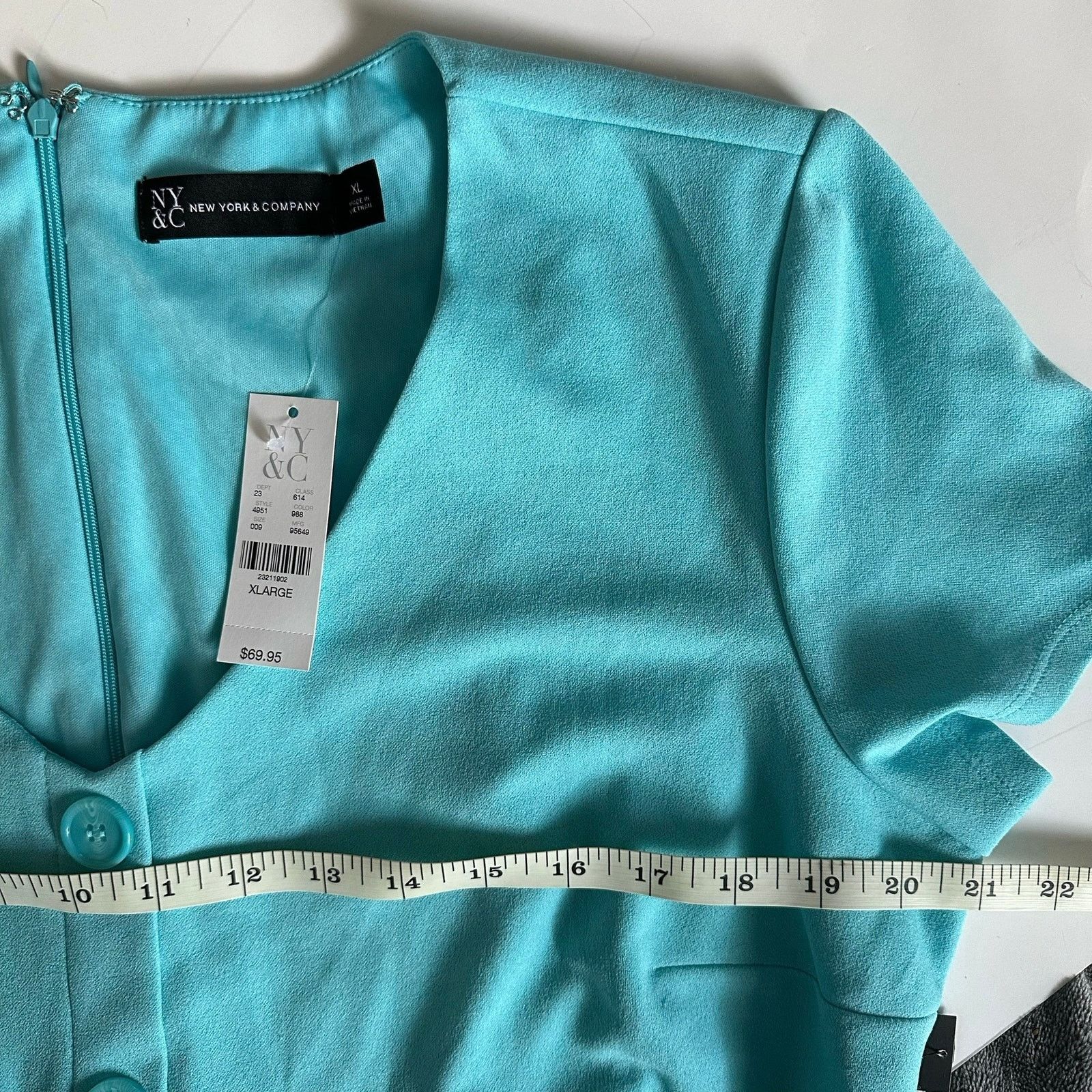 Other New York & Company Dress Turquoise Blue X-Large Belted NWT Size XL / US 12-14 / IT 48-50 - 8 Thumbnail
