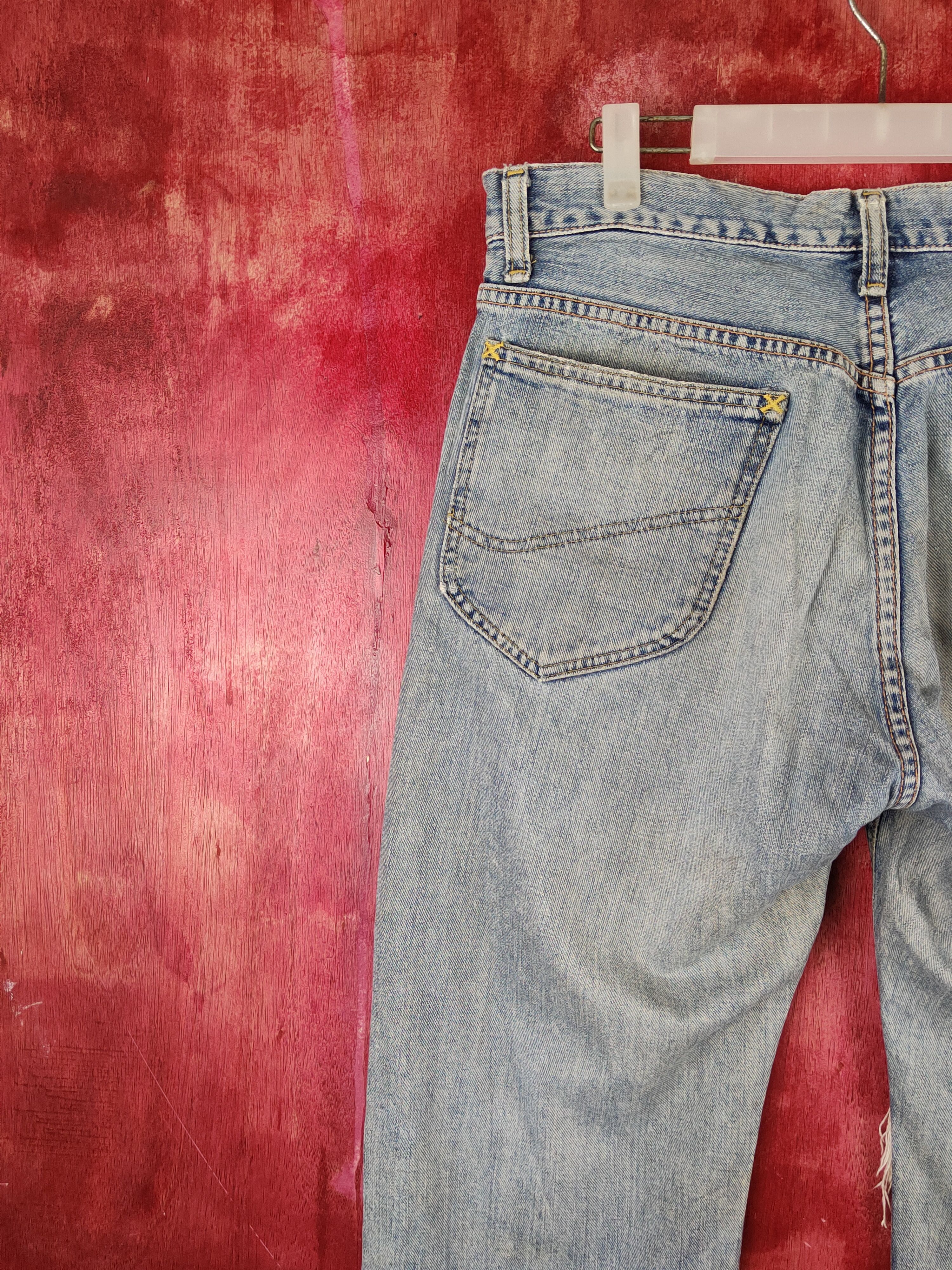 Japanese Brand Lee vintage Blue Distressed Ripped Jeans #S1694 Size US 32 / EU 48 - 10 Thumbnail