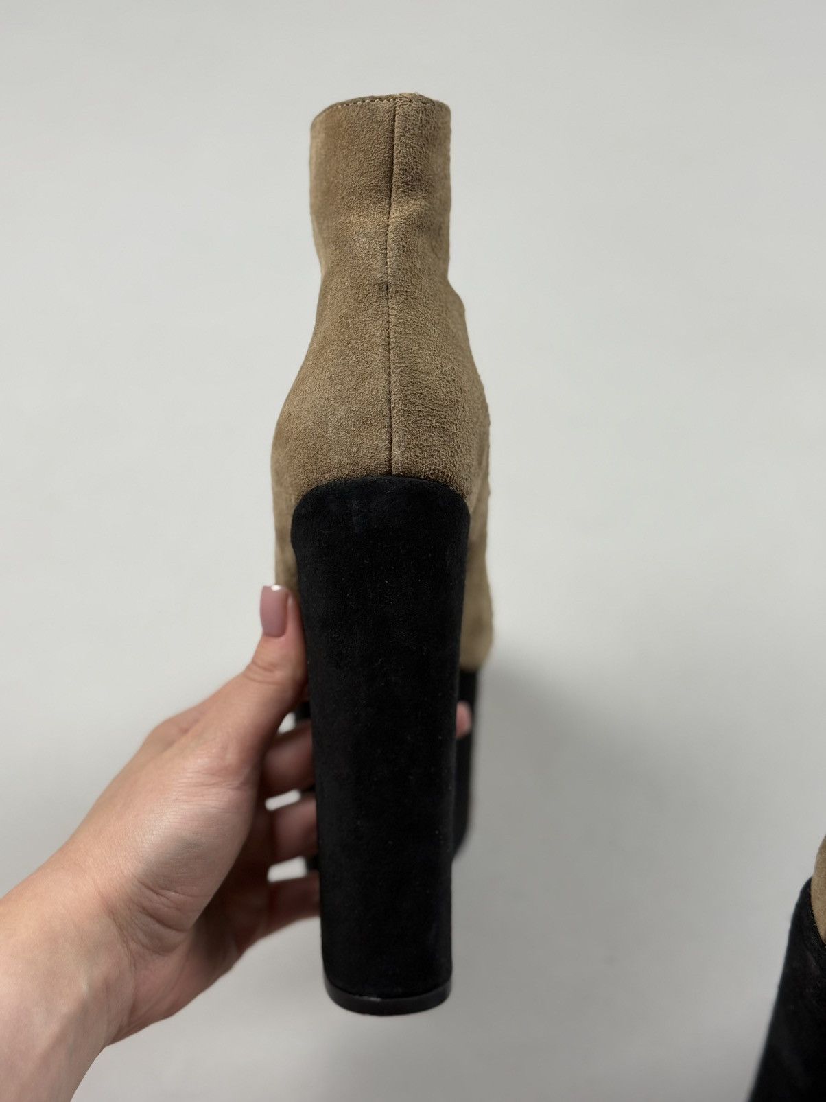 Jeffrey Campbell Avant-Garde Suede Block Heeled Platform Boots Shoes Size US 7 / IT 37 - 16 Thumbnail