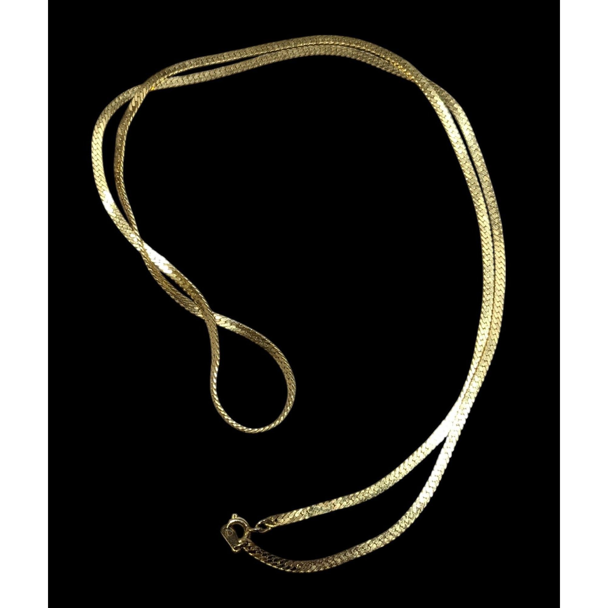 Other Simple Elegant Gold Tone Flat Chain Necklace Size ONE SIZE - 1 Thumbnail