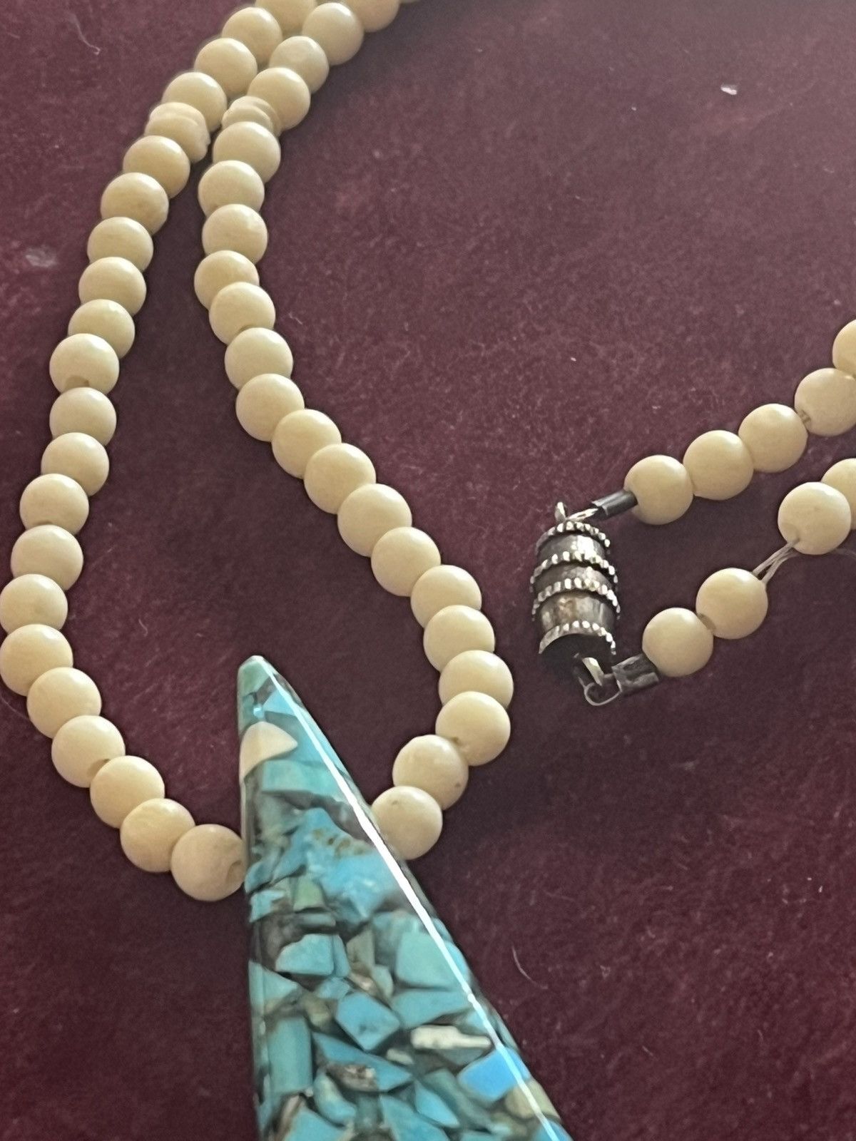 Other Vintage Native American Mosaic Turquoise Triangle Necklace Size ONE SIZE - 4 Thumbnail