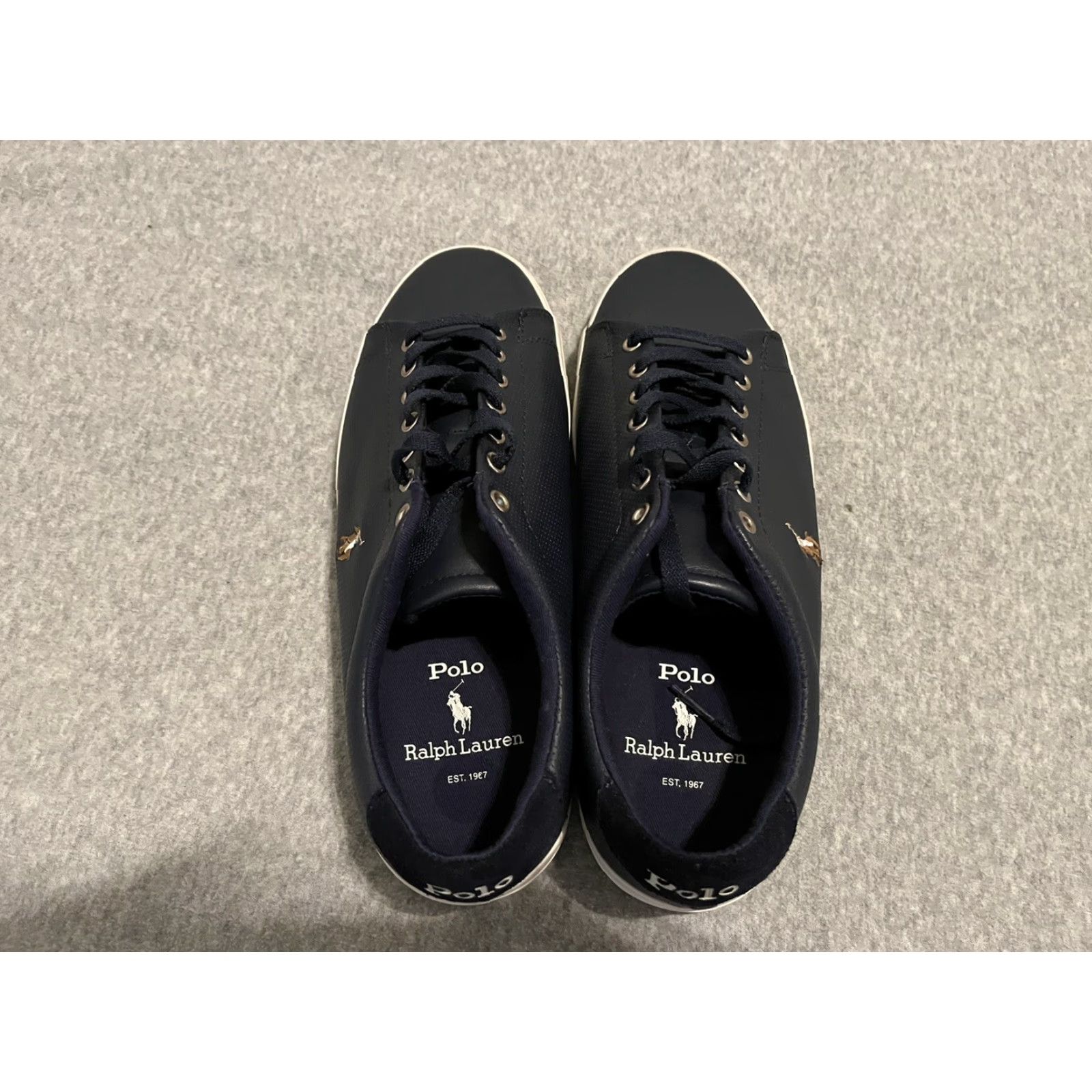Polo Ralph Lauren Polo Ralph Lauren Longwood Navy Perf Nappa Smooth Calf Swan Suede Shoes Mens 9D Blue Leather Sneaker Casual Shoes Mens 9 Size US M / EU 48-50 / 2 - 5 Thumbnail