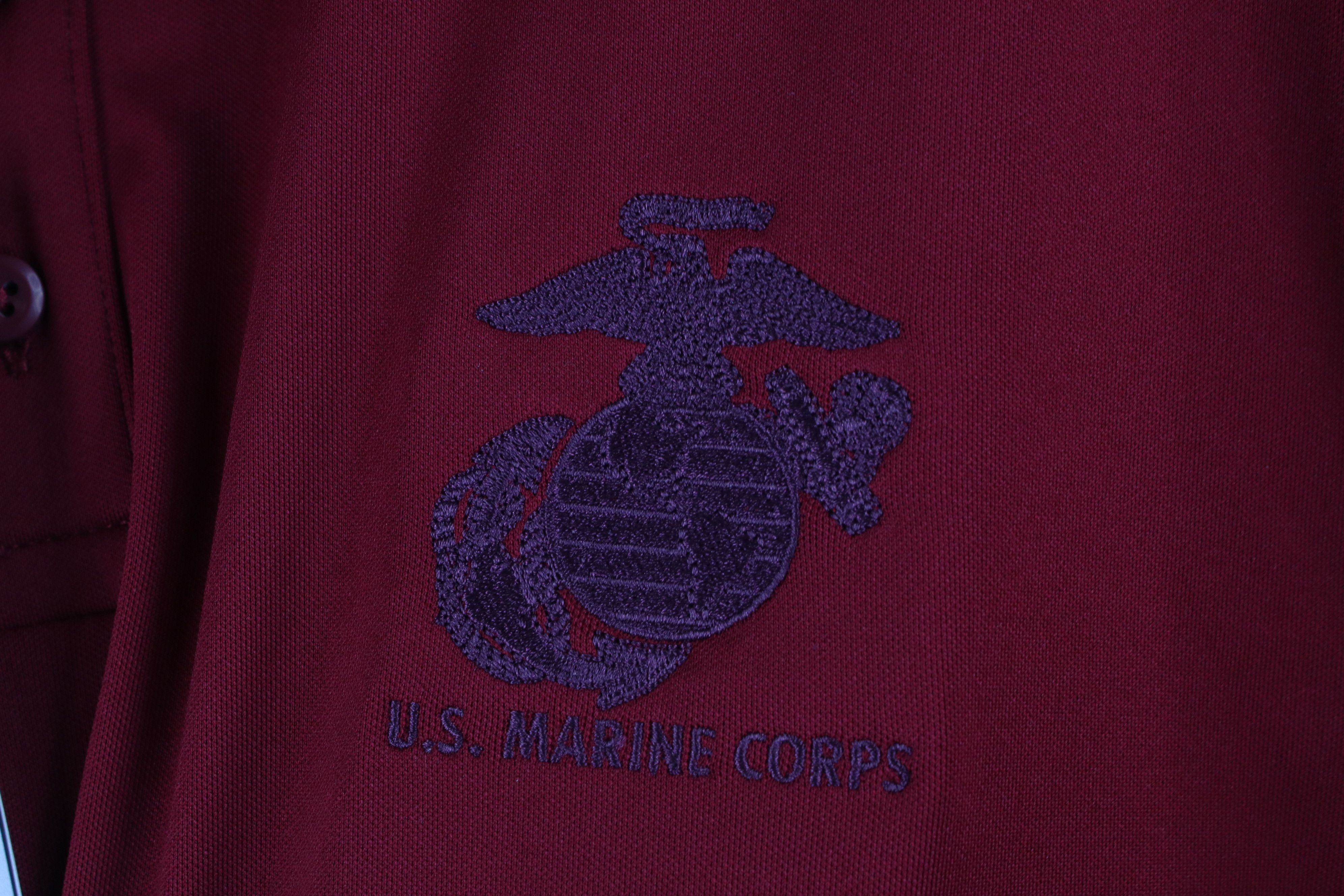 Under Armour × Vintage New Under Armour Spell US Marine Corps USMC Polo Shirt Red Size US XXL / EU 58 / 5 - 5 Thumbnail