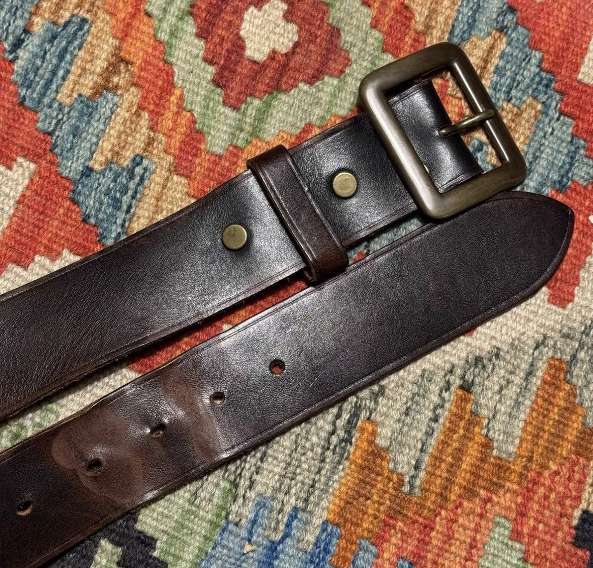 RRL Ralph Lauren RRL Ralph Lauren Double RL Leather Belt K22 Size ONE SIZE - 6 Thumbnail