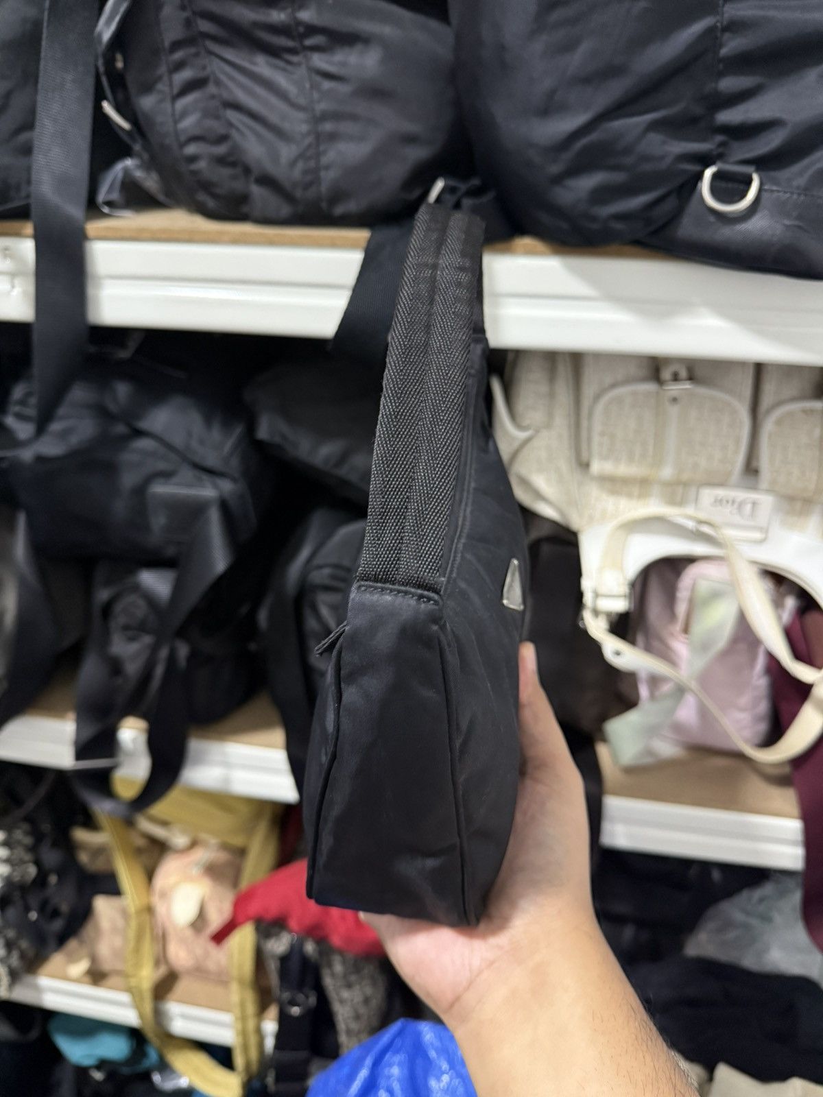 Prada Vintage Prada Black Nylon Hobo Shoulder Bag Size ONE SIZE - 12 Thumbnail