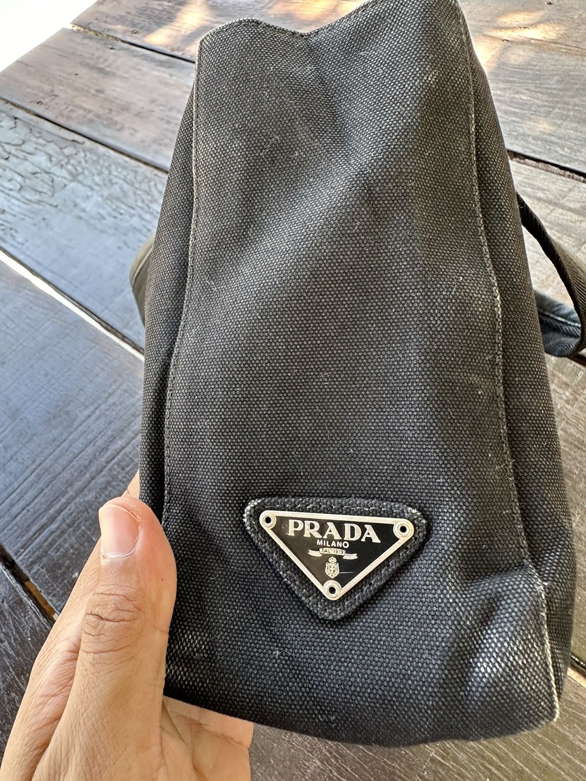 Prada × Vintage Vintage prada canvas hand carry bag Size ONE SIZE - 11 Thumbnail